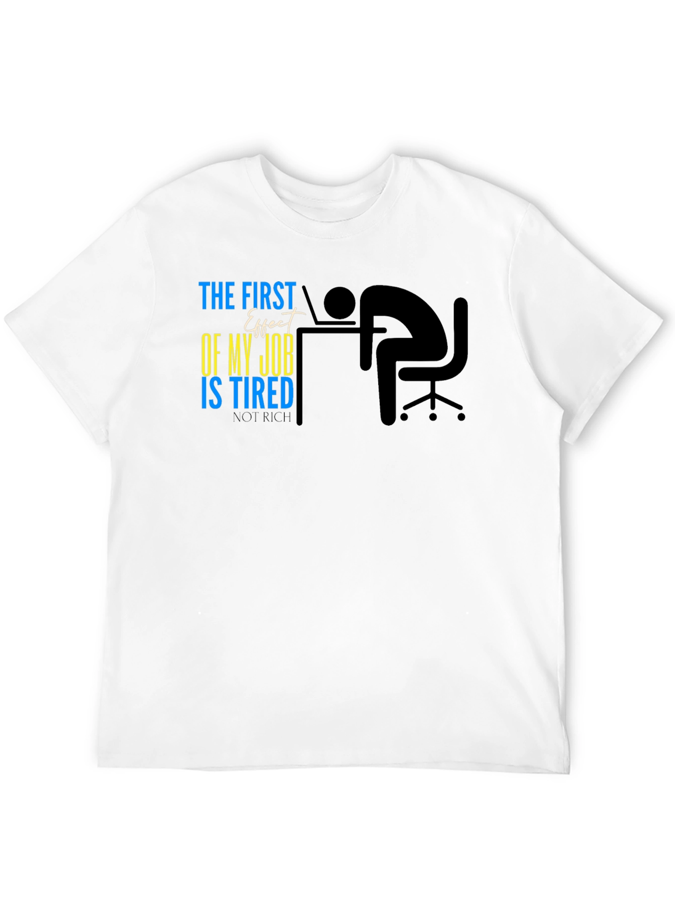 Tired Job Effect Black Cotton Tee