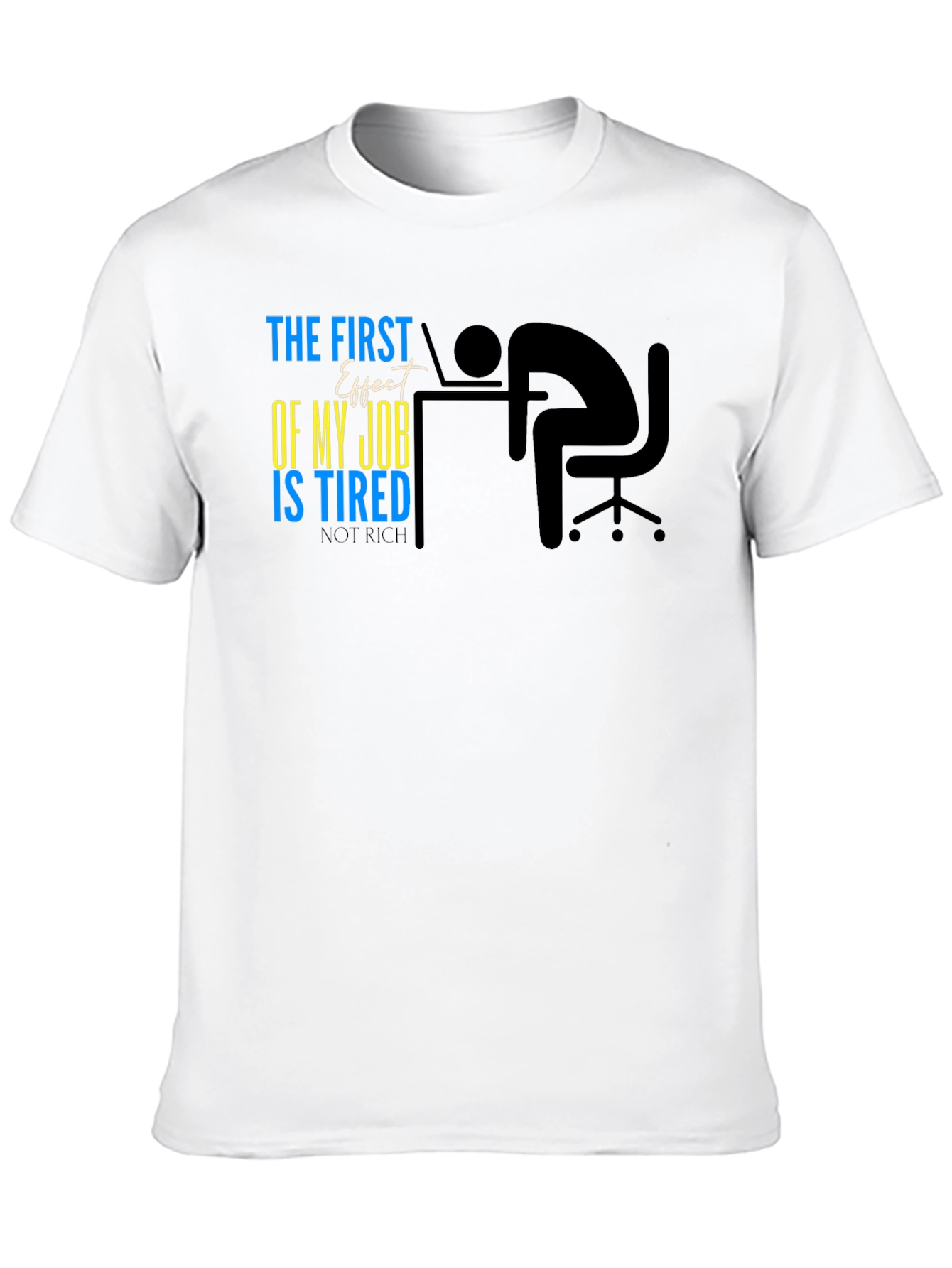 Tired Job Effect Black Cotton Tee