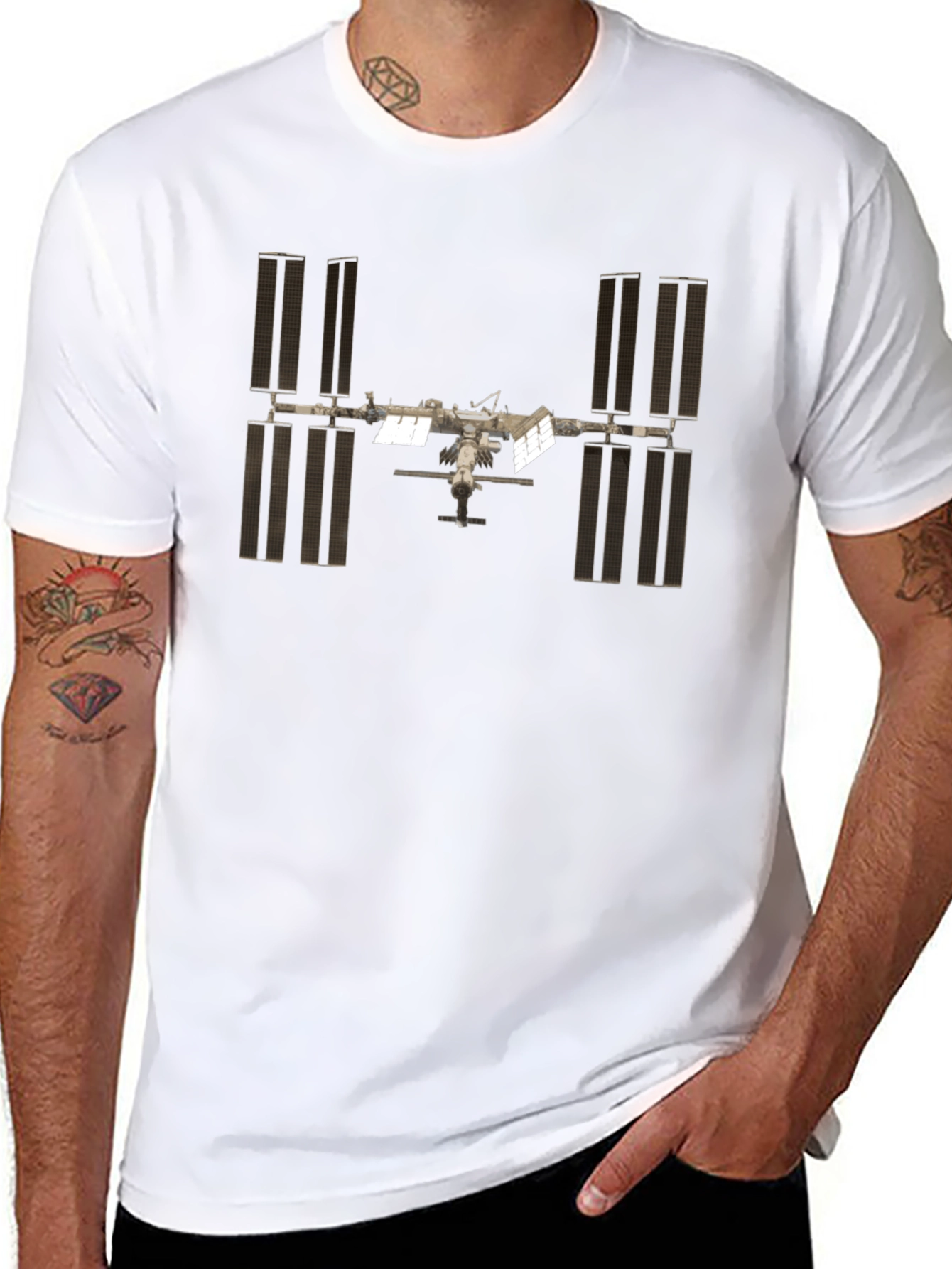 International Space Station Black Graphic T-Shirt