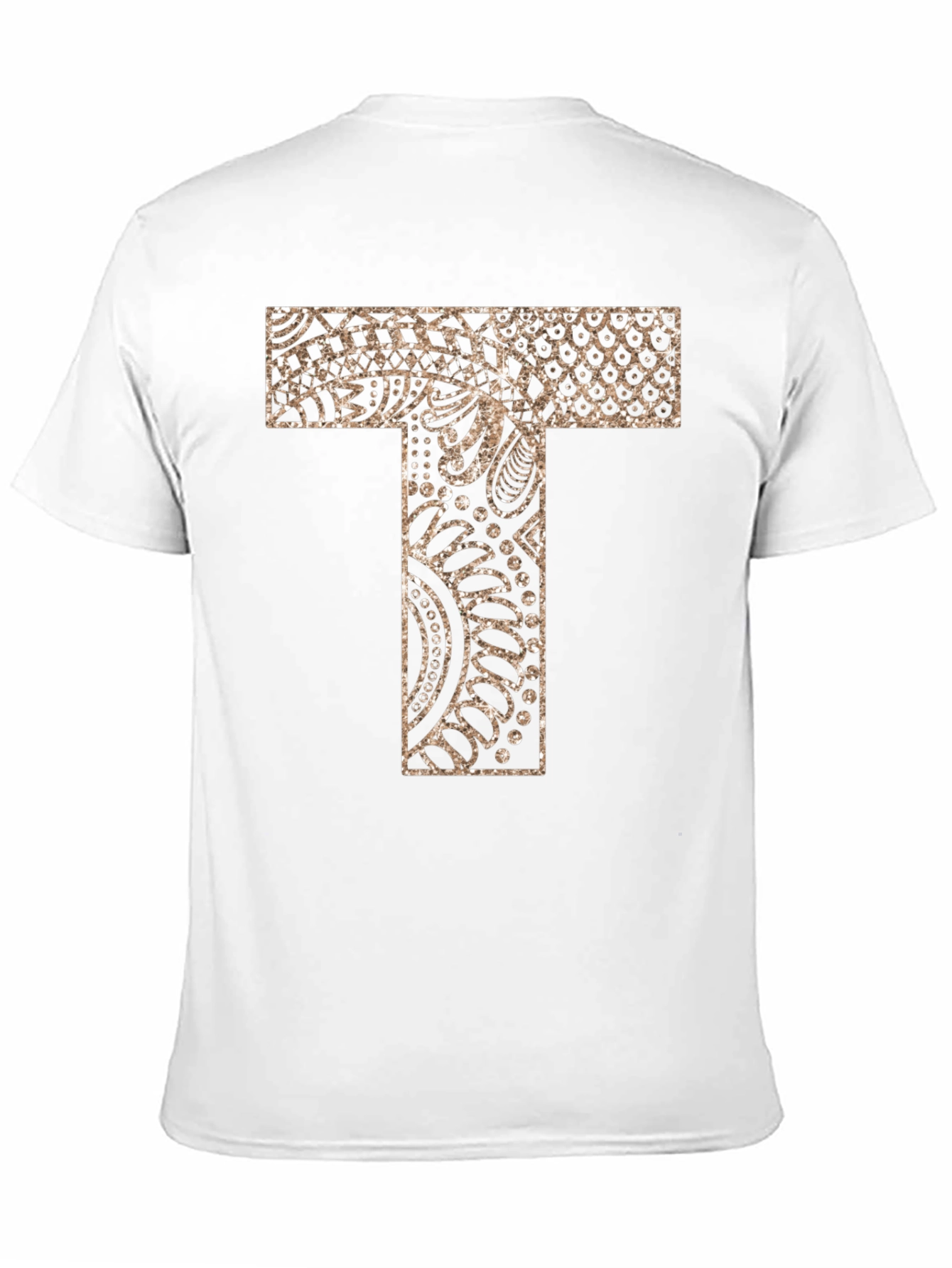 Letter T Patterned Black T-Shirt