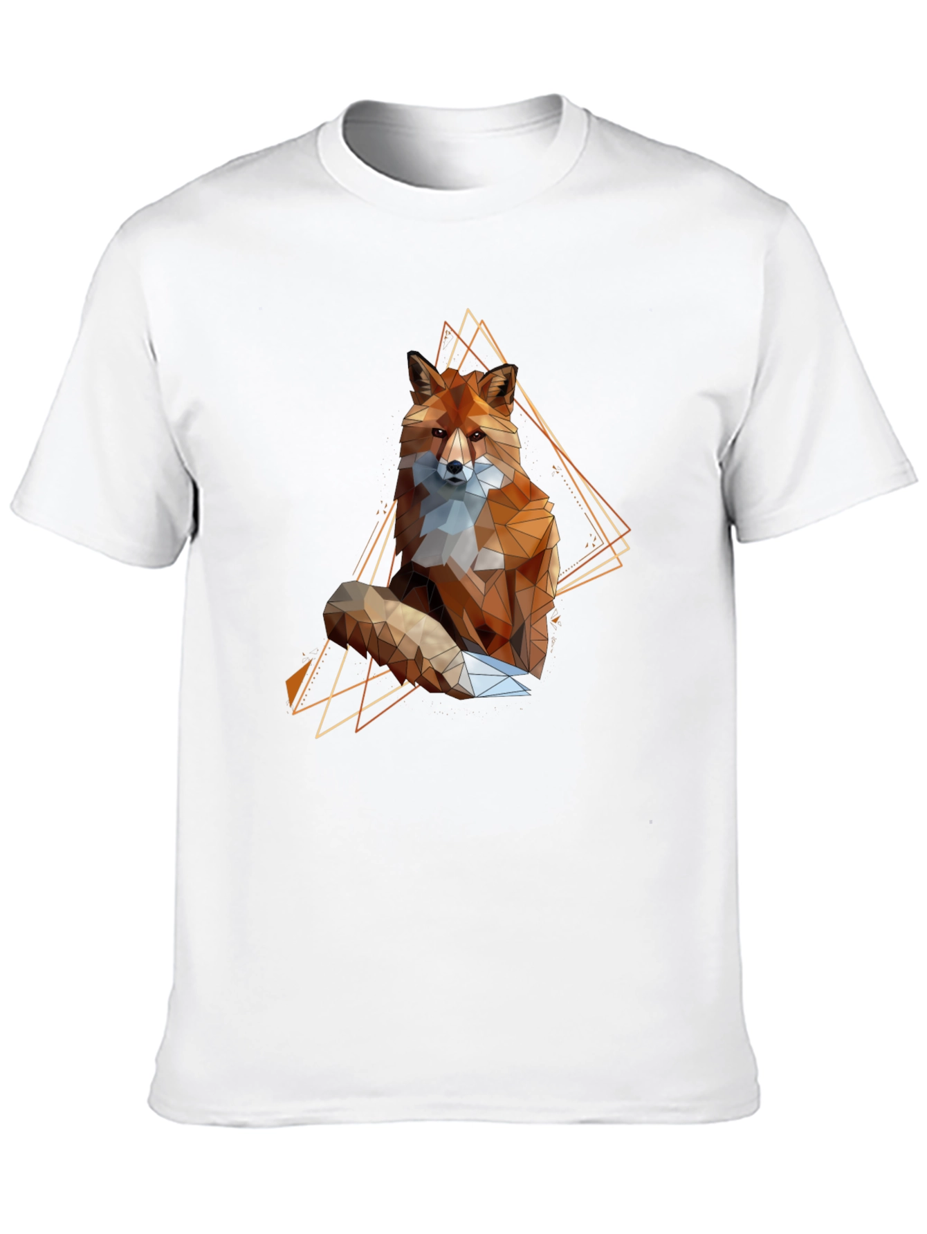 Geometric Fox Graphic Tee - Stylish Animal Print