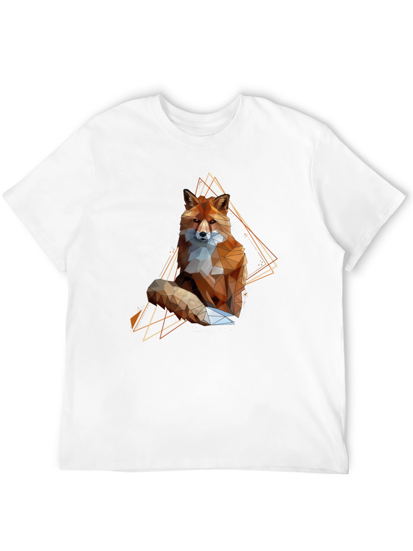 Geometric Fox Graphic Tee - Stylish Animal Print