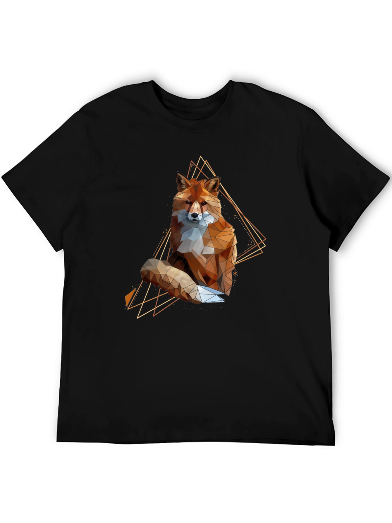 Geometric Fox Graphic Tee - Stylish Animal Print