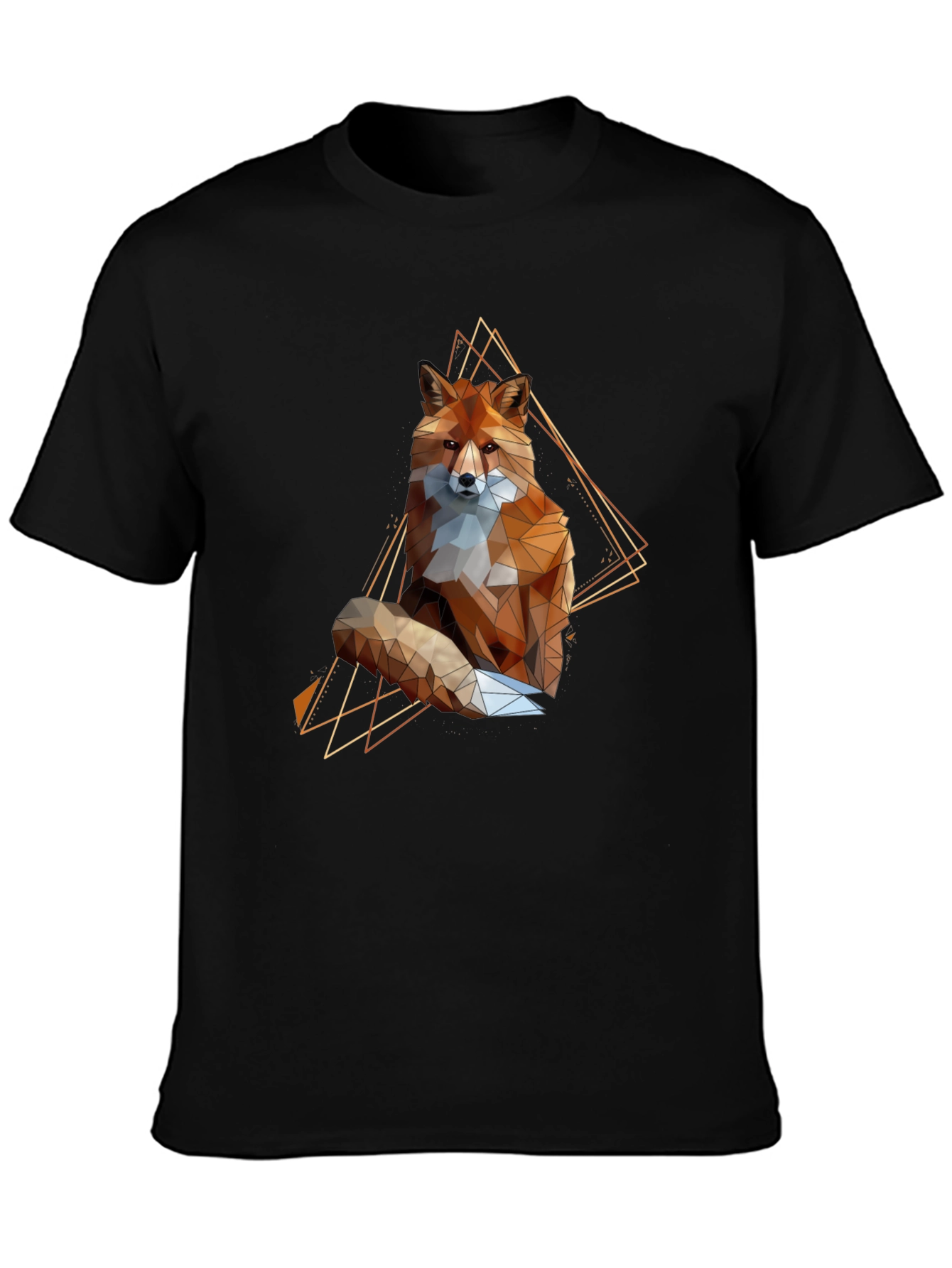 Geometric Fox Graphic Tee - Stylish Animal Print