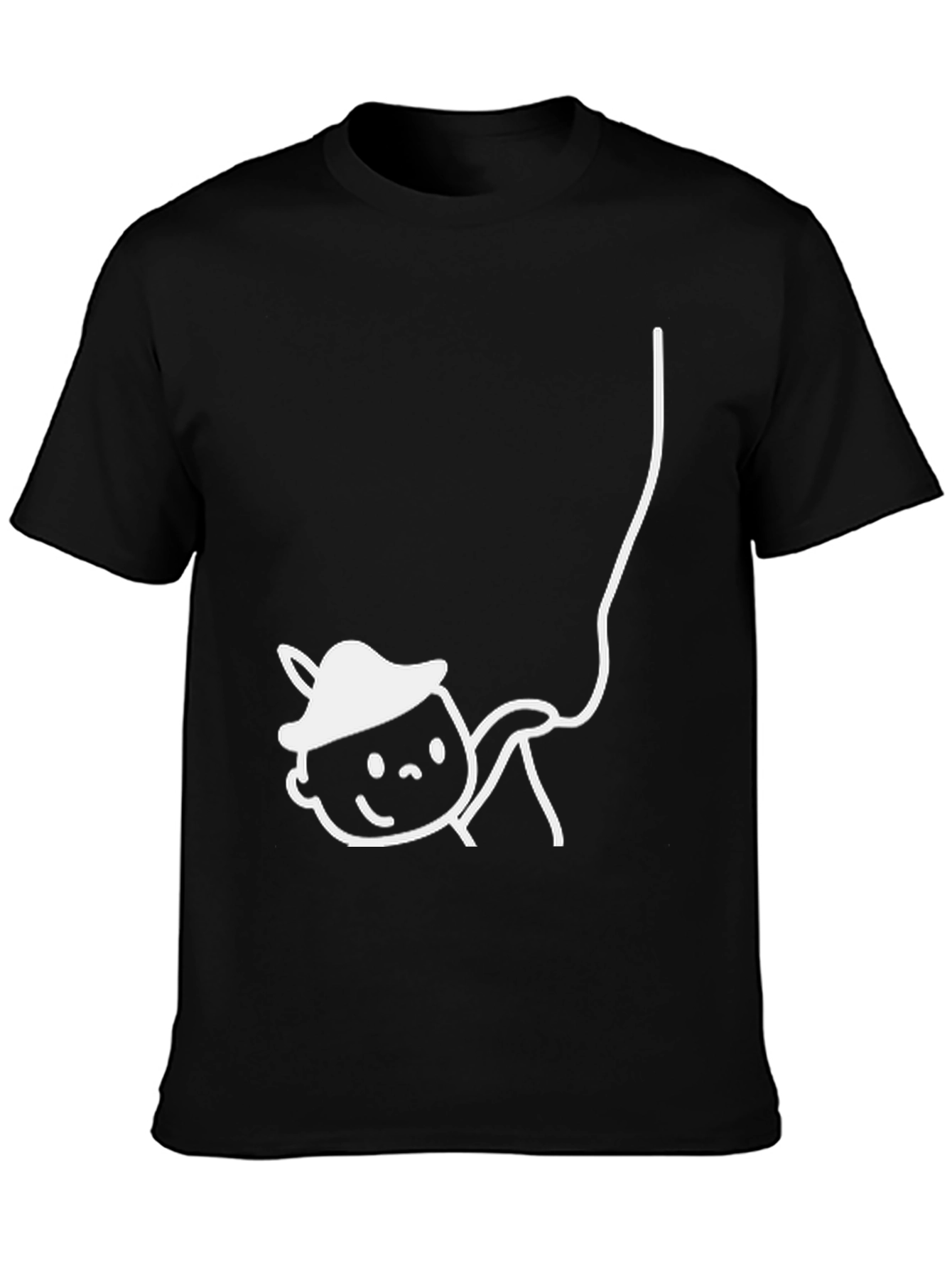 Cartoon Character T-Shirt - Black Casual Tee