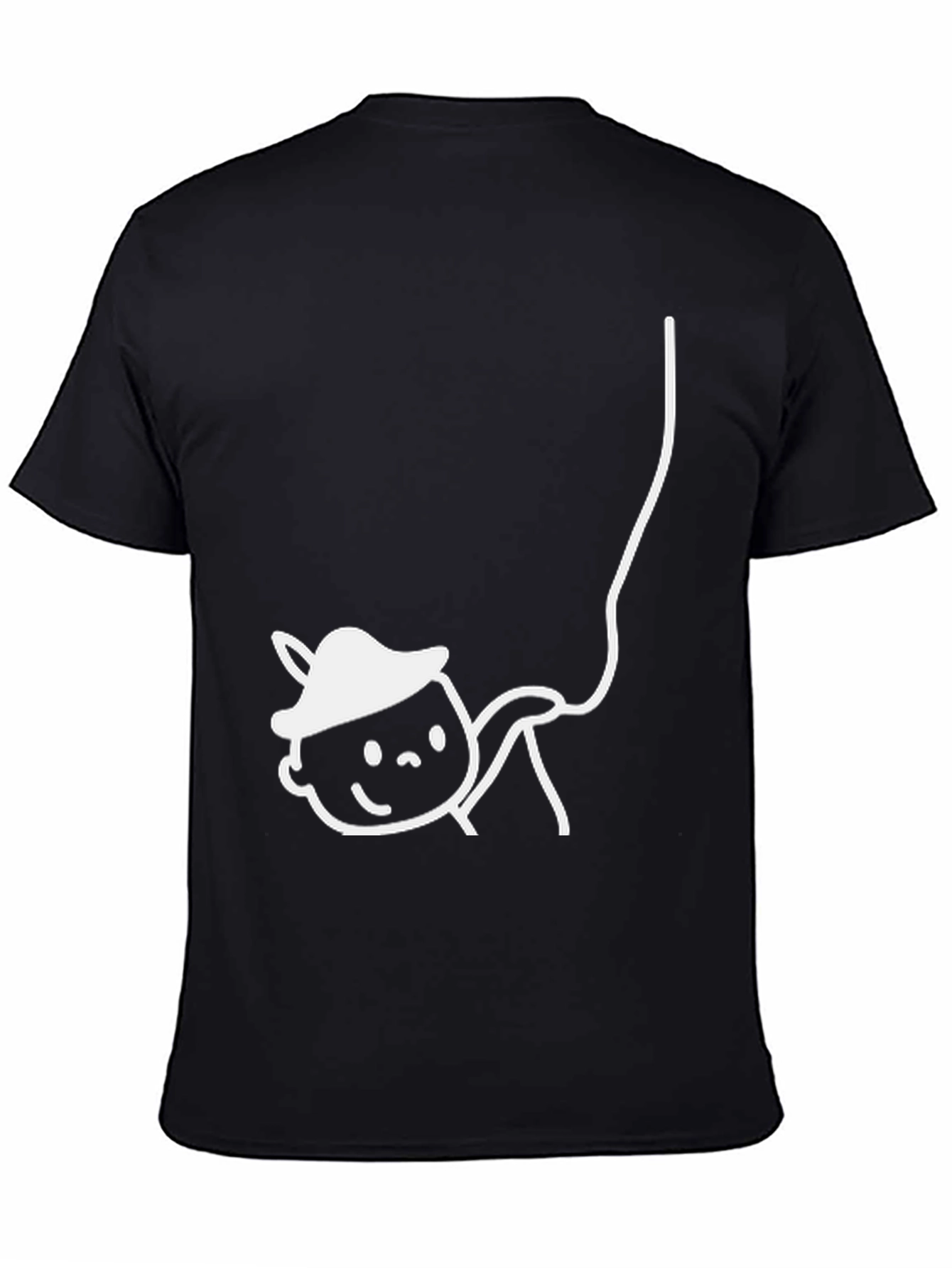 Cartoon Character T-Shirt - Black Casual Tee
