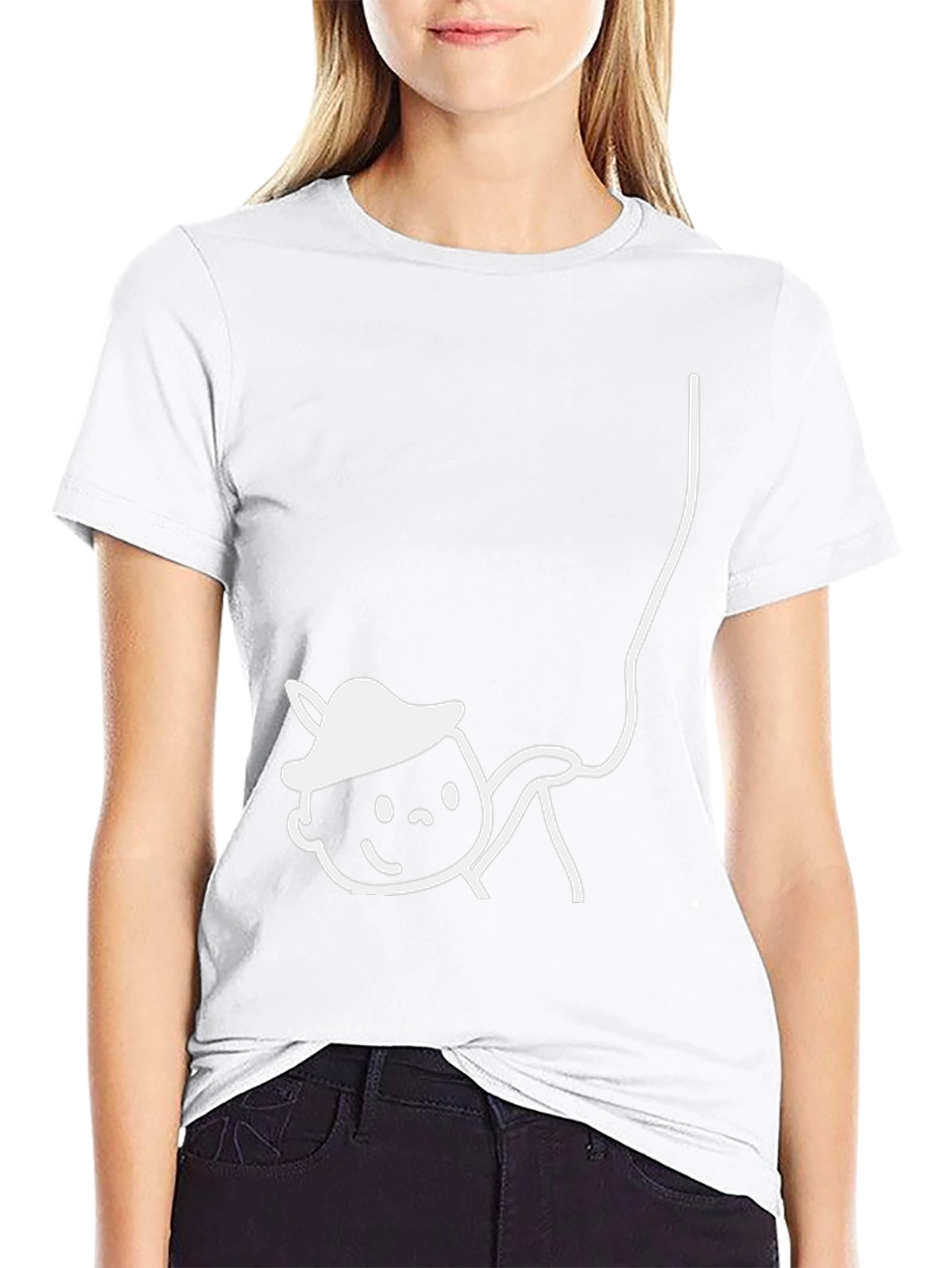 Cartoon Character T-Shirt - Black Casual Tee