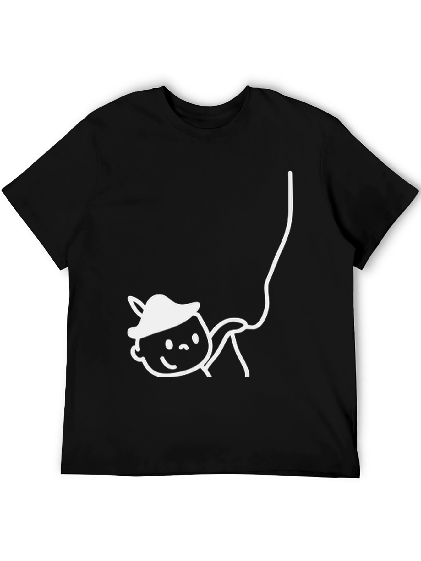 Cartoon Character T-Shirt - Black Casual Tee