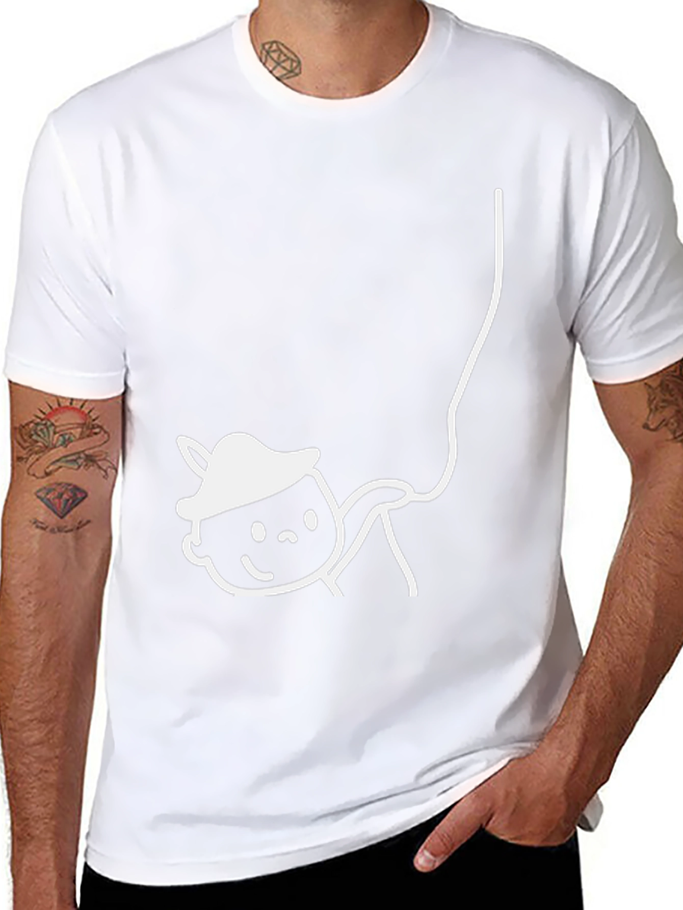 Cartoon Character T-Shirt - Black Casual Tee