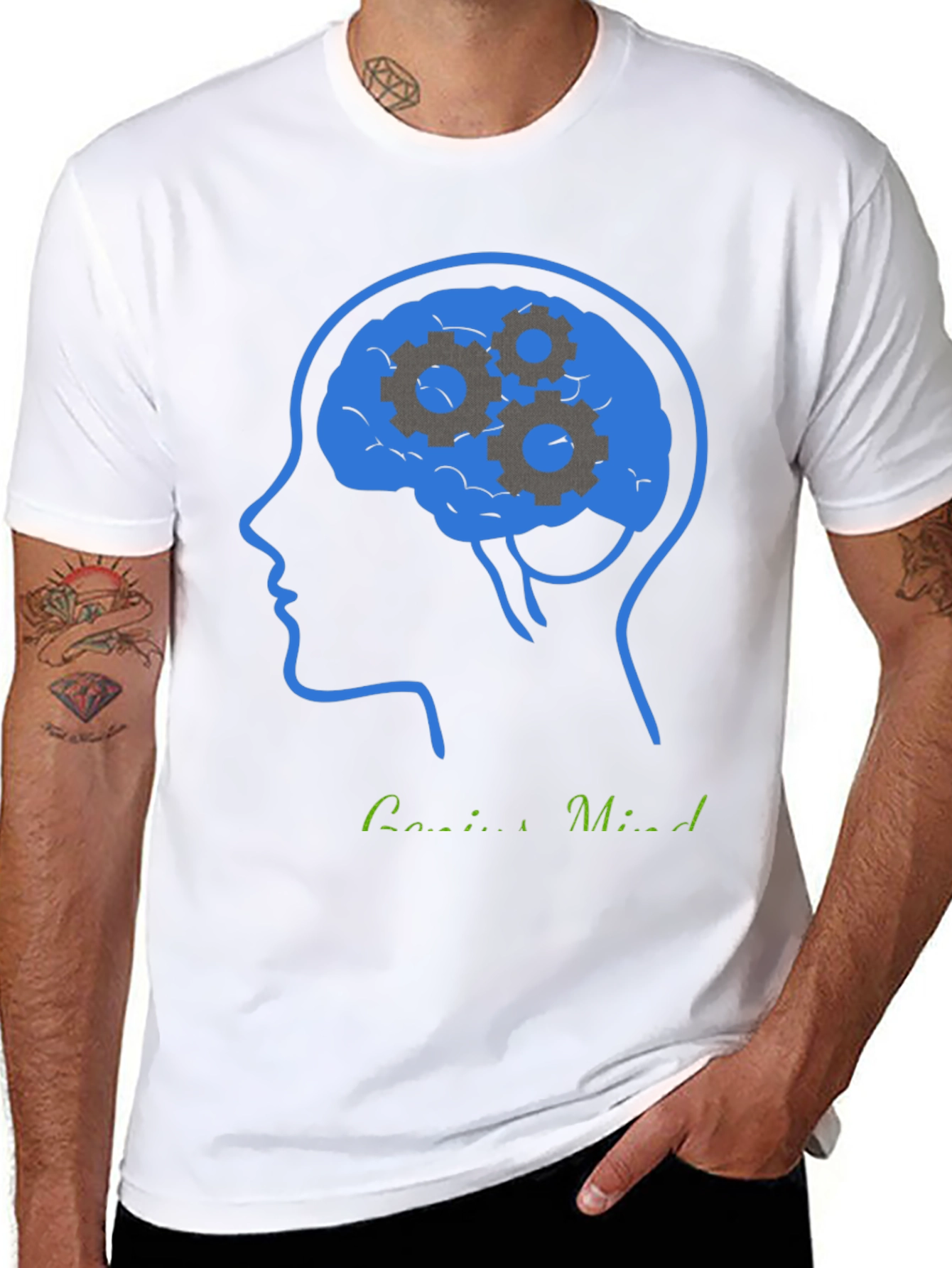 Genius Mind T-Shirt - Brain Gears Design