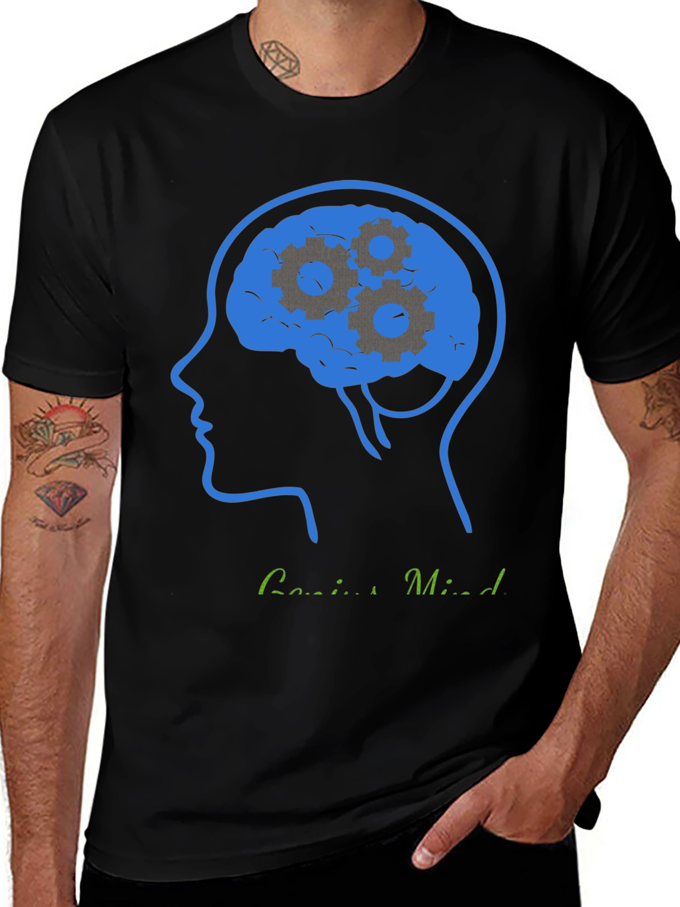 Genius Mind T-Shirt - Brain Gears Design