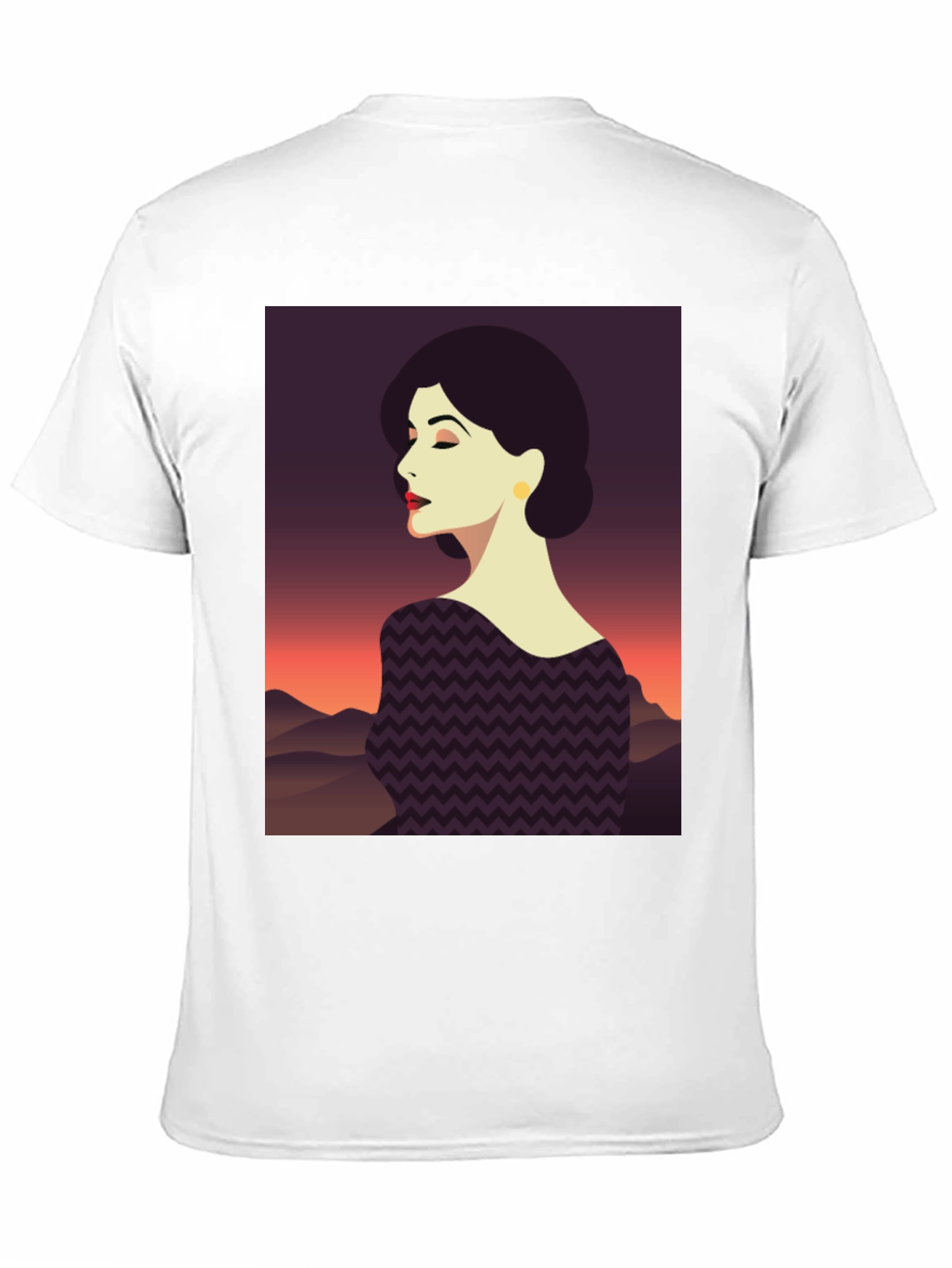 Stylish Woman Graphic Tee - Black