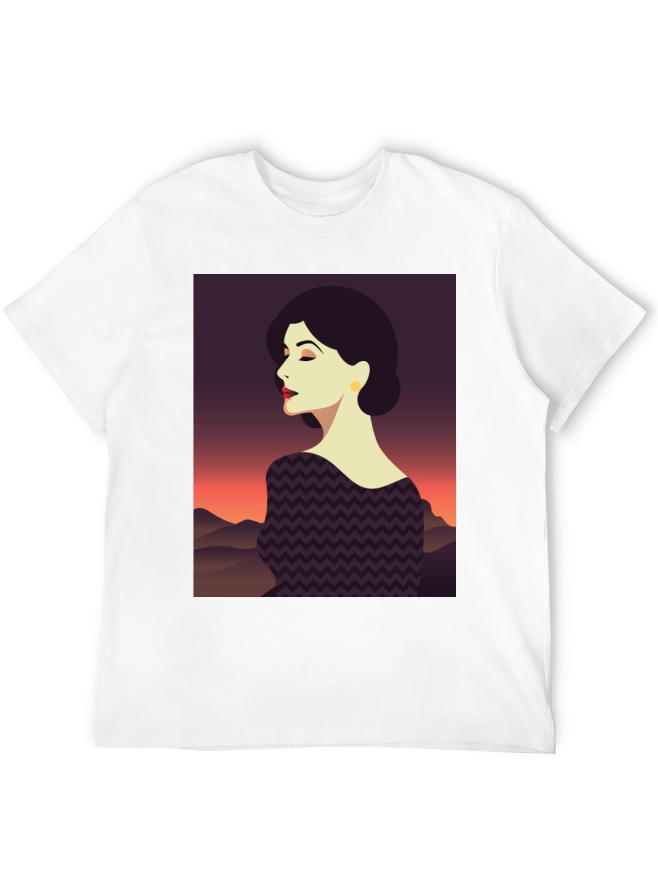 Stylish Woman Graphic Tee - Black