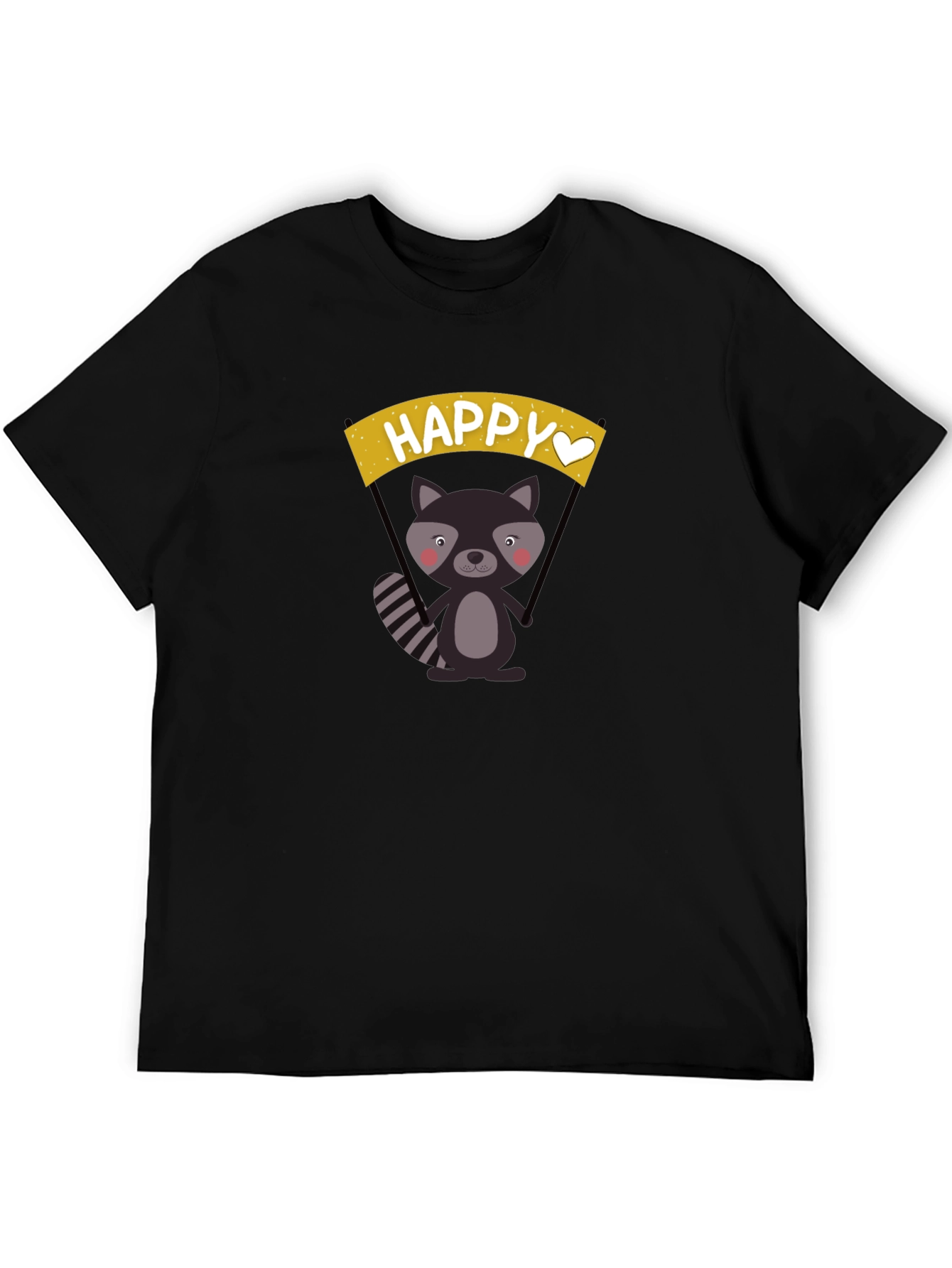 Happy Raccoon Graphic T-Shirt