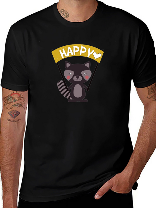 Happy Raccoon Graphic T-Shirt