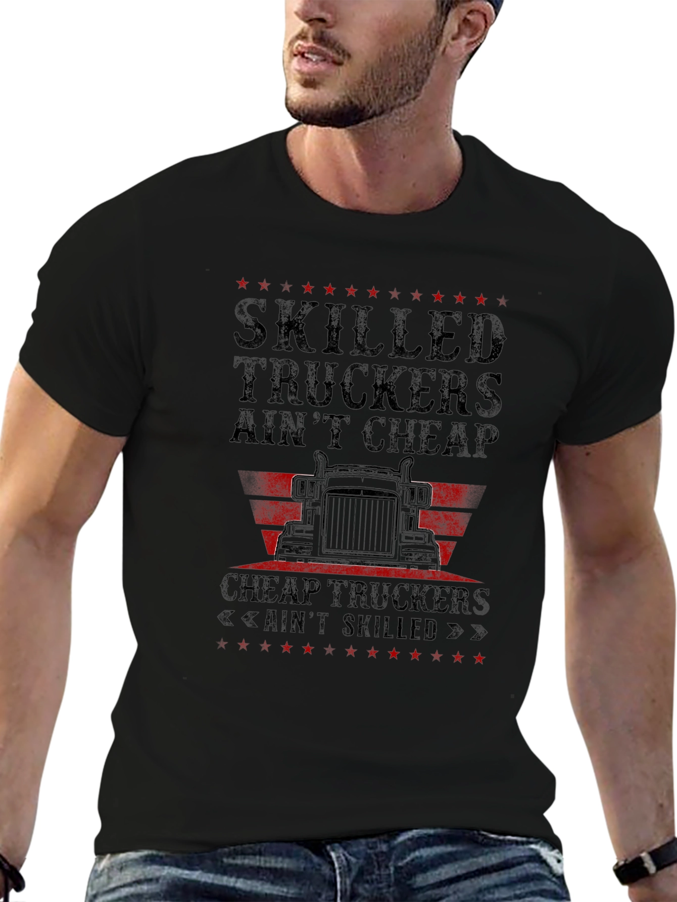 Skilled Truckers Graphic T-Shirt - Black