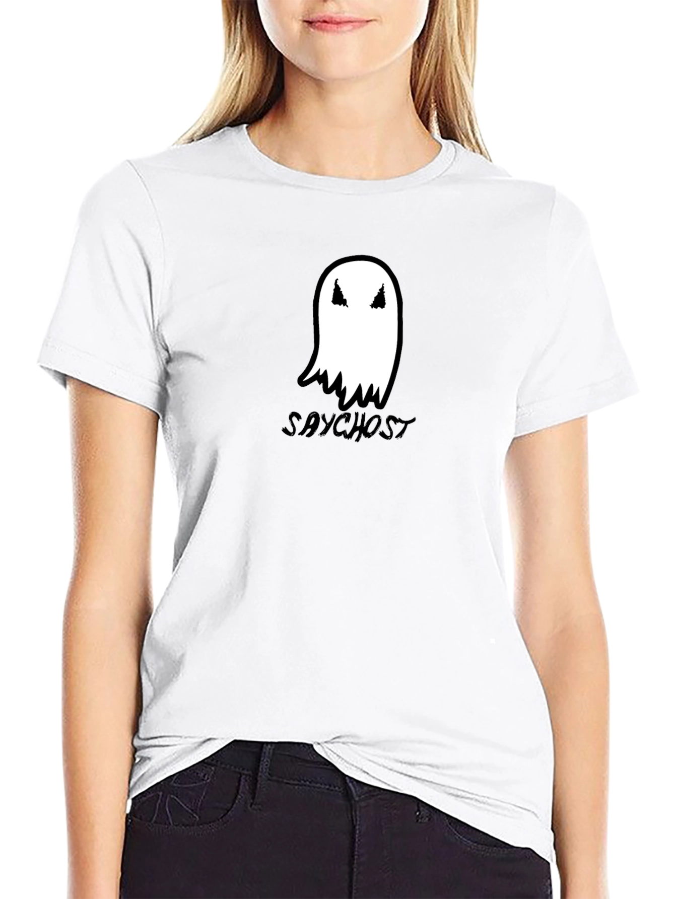 Saychost Ghost Graphic Black T-Shirt