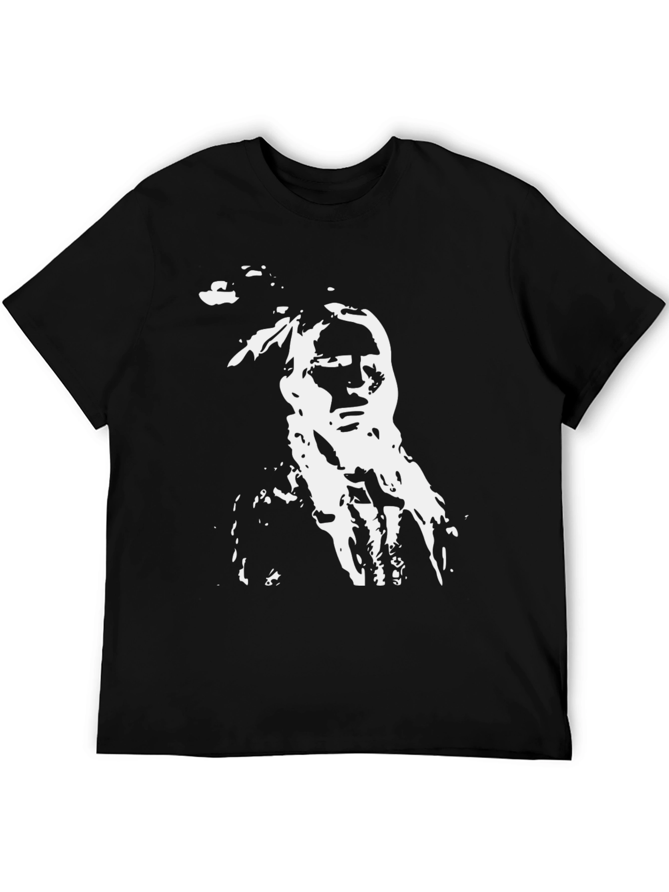 Native American Graphic Tee - Black Cotton Shirt