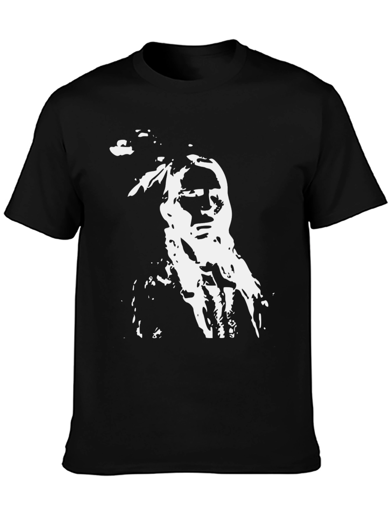Native American Graphic Tee - Black Cotton Shirt