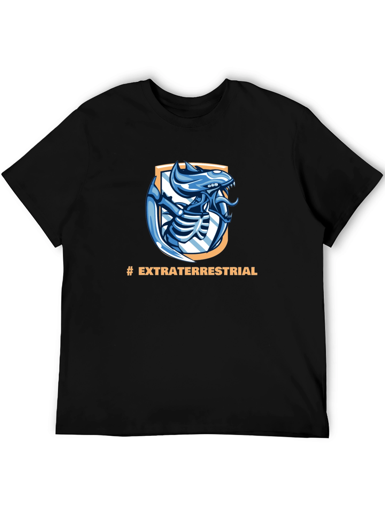 Extraterrestrial Alien Graphic Black T-Shirt