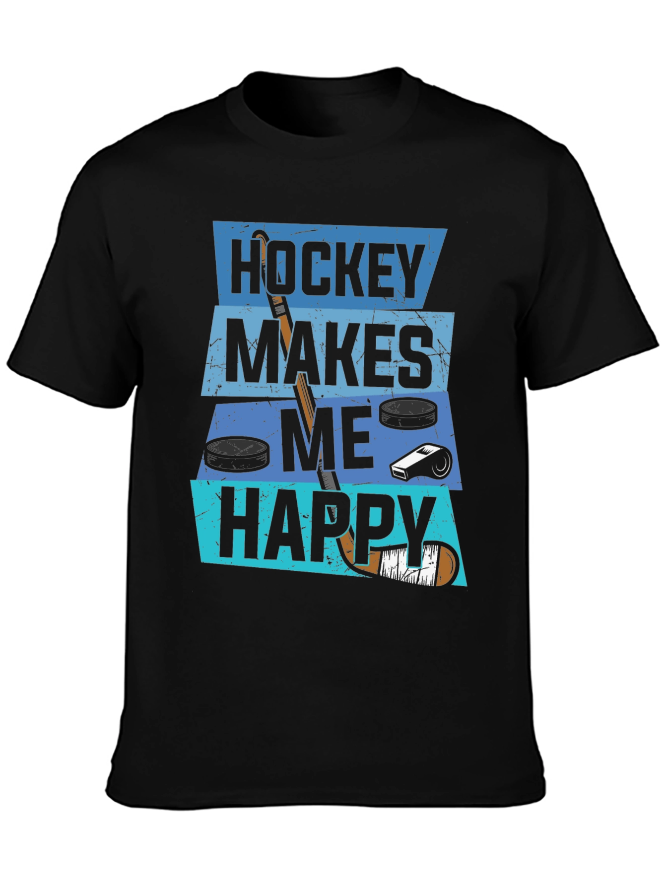 Hockey Makes Me Happy Graphic T-Shirt