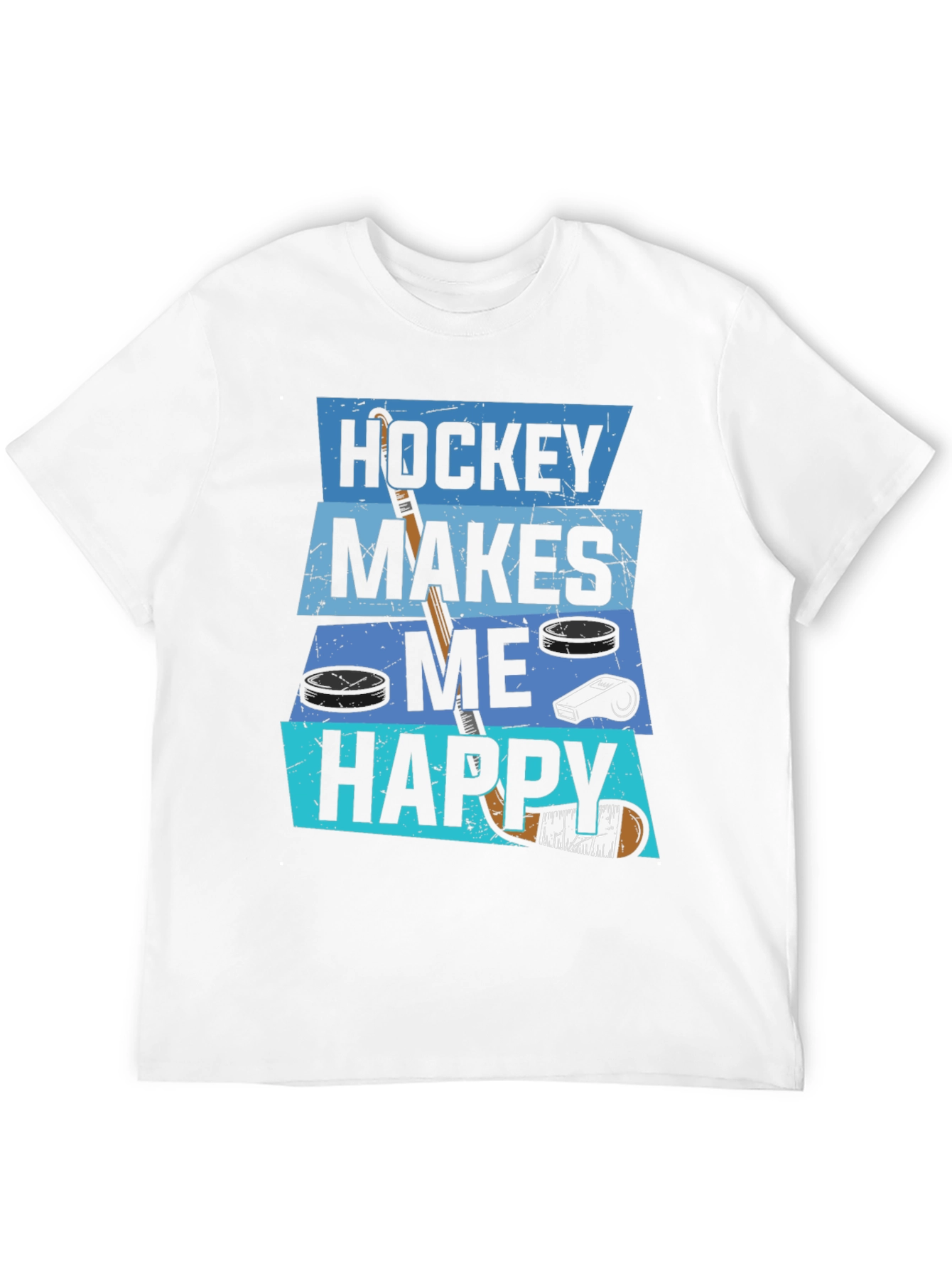 Hockey Makes Me Happy Graphic T-Shirt