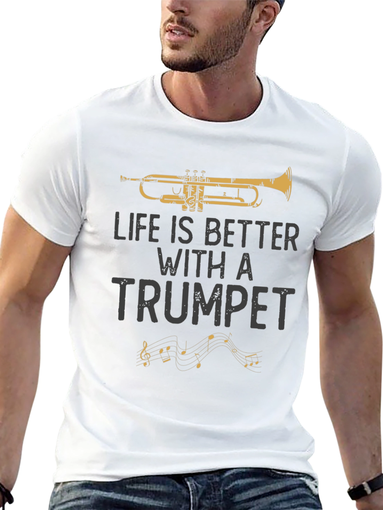Life is Better with a Trumpet Graphic T-Shirt