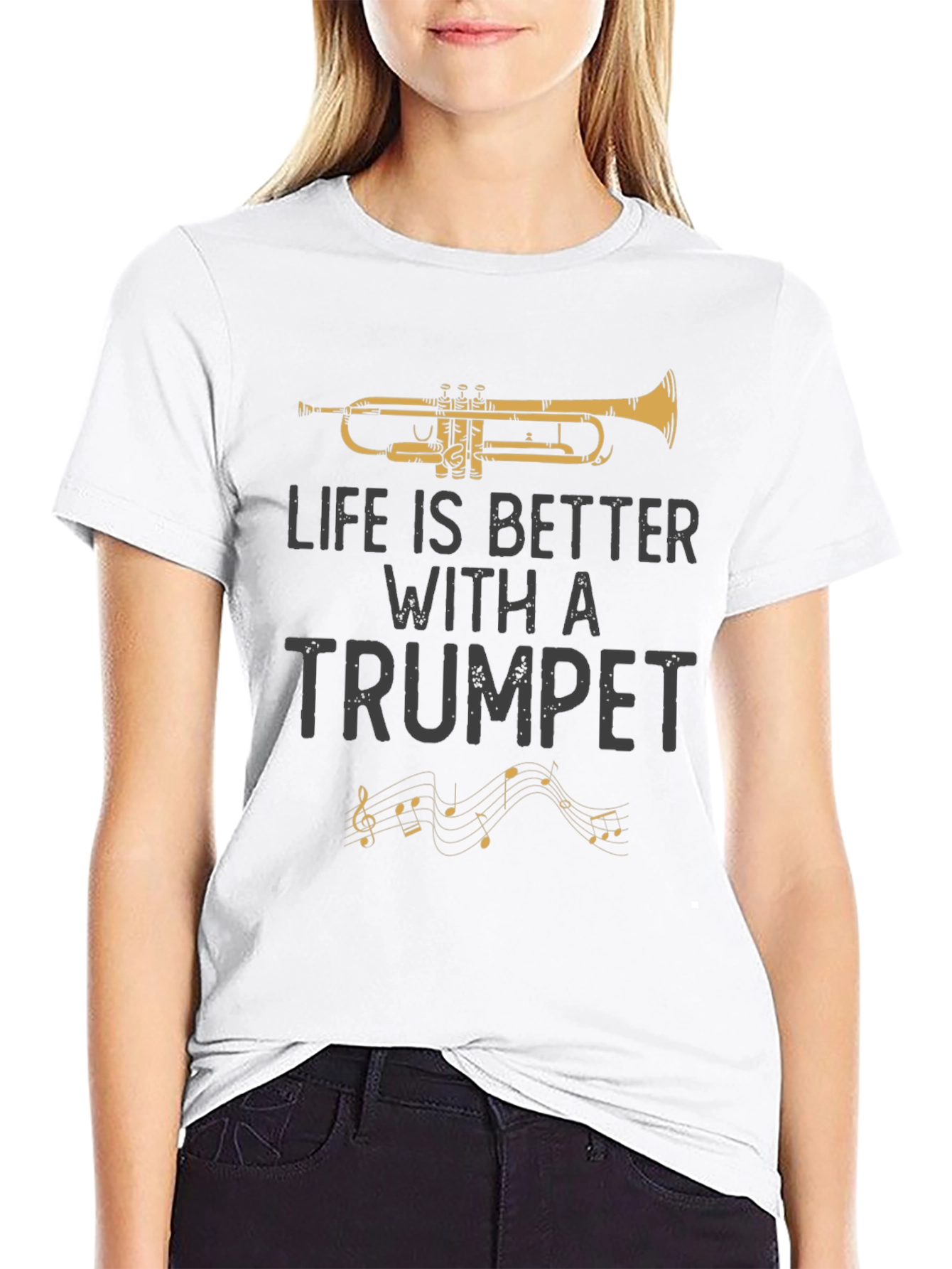 Life is Better with a Trumpet Graphic T-Shirt