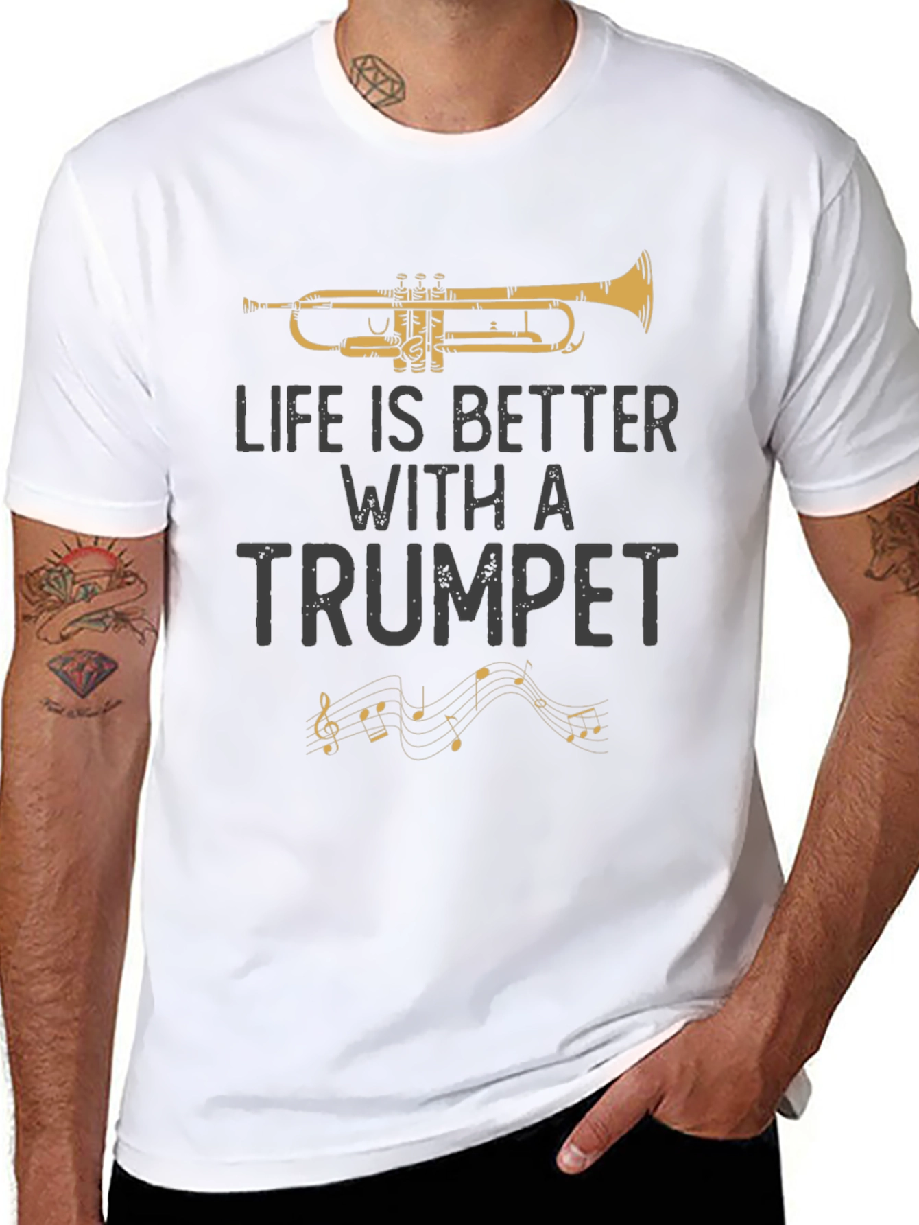 Life is Better with a Trumpet Graphic T-Shirt