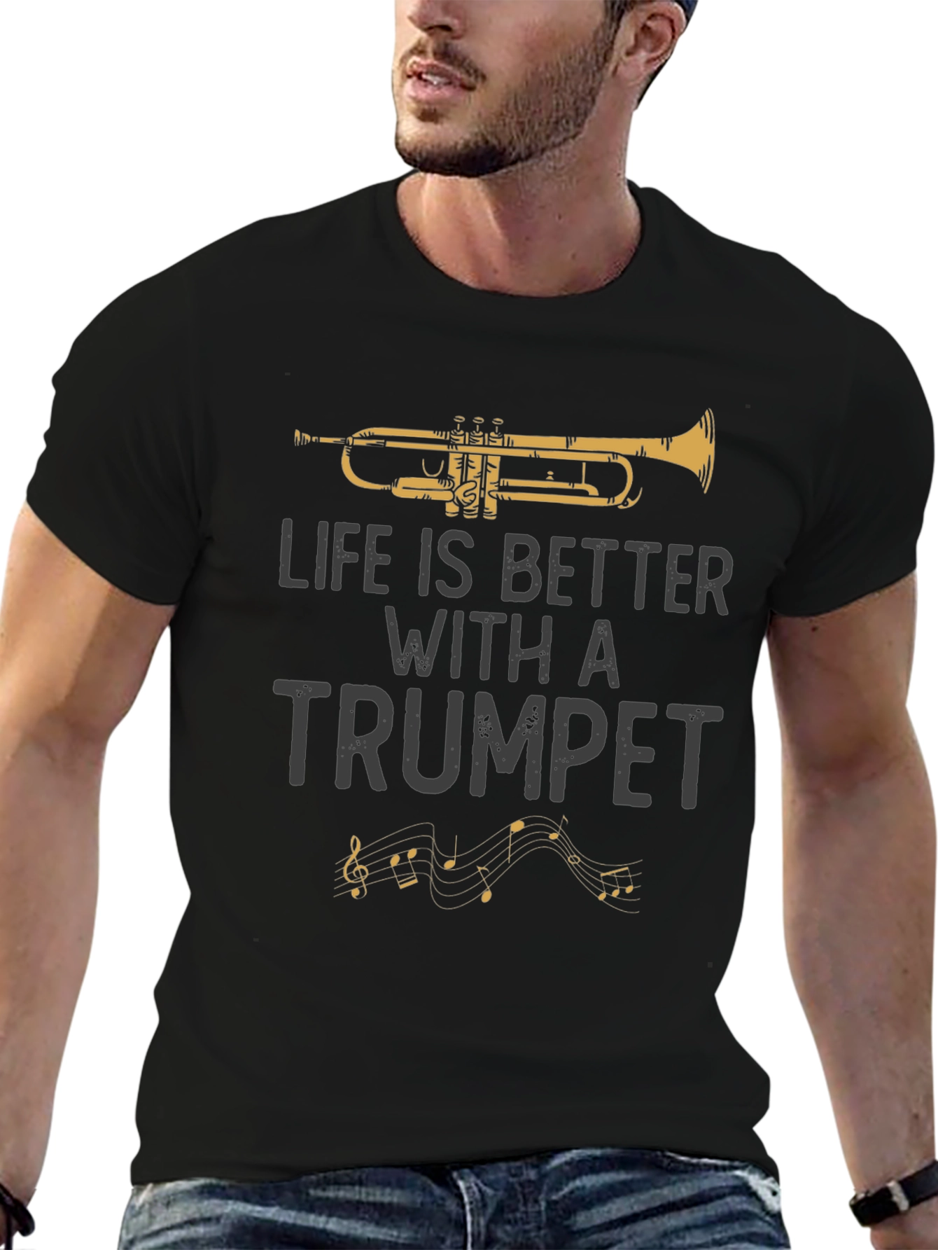 Life is Better with a Trumpet Graphic T-Shirt