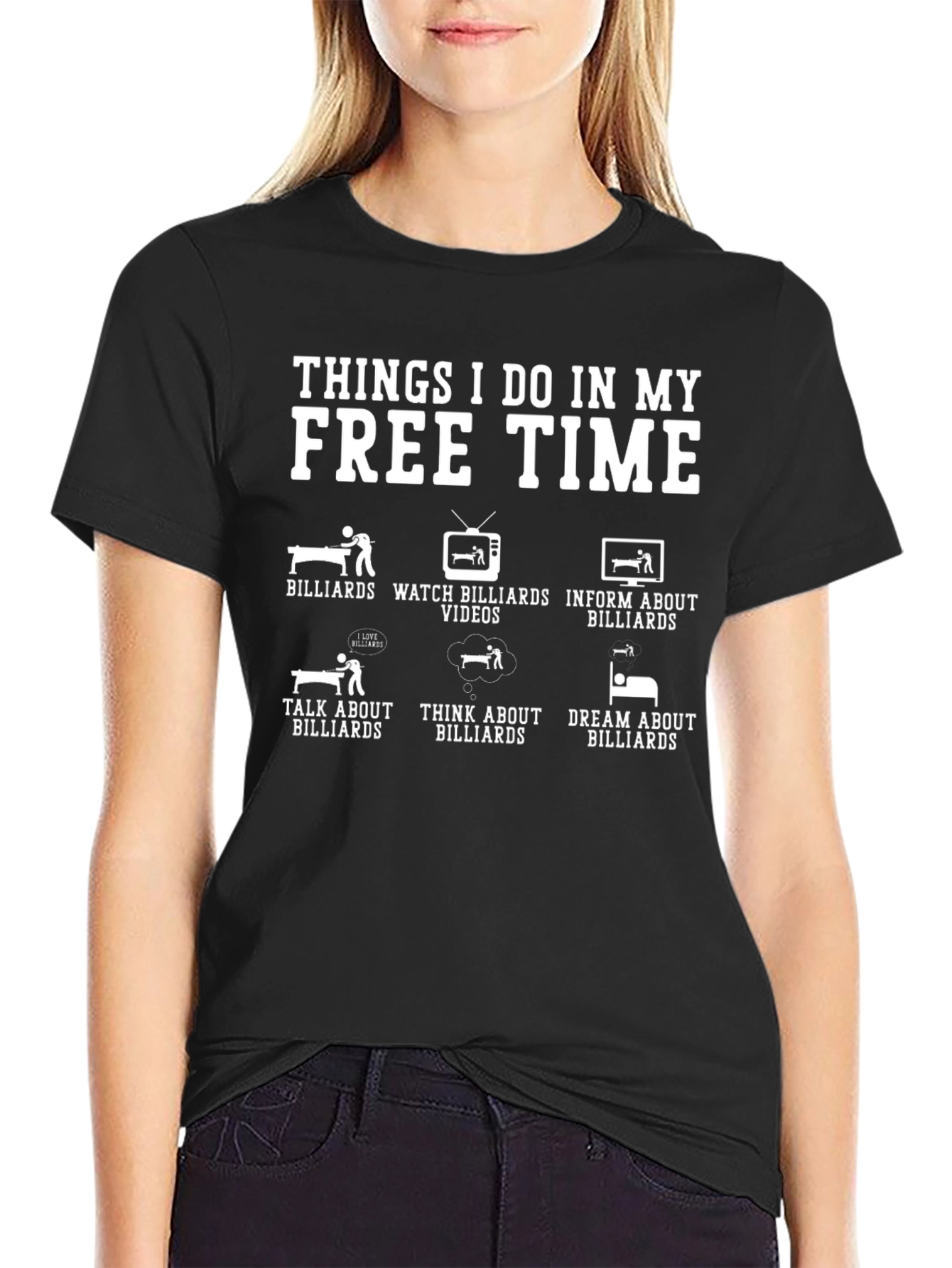Billiards Free Time T-Shirt - Black