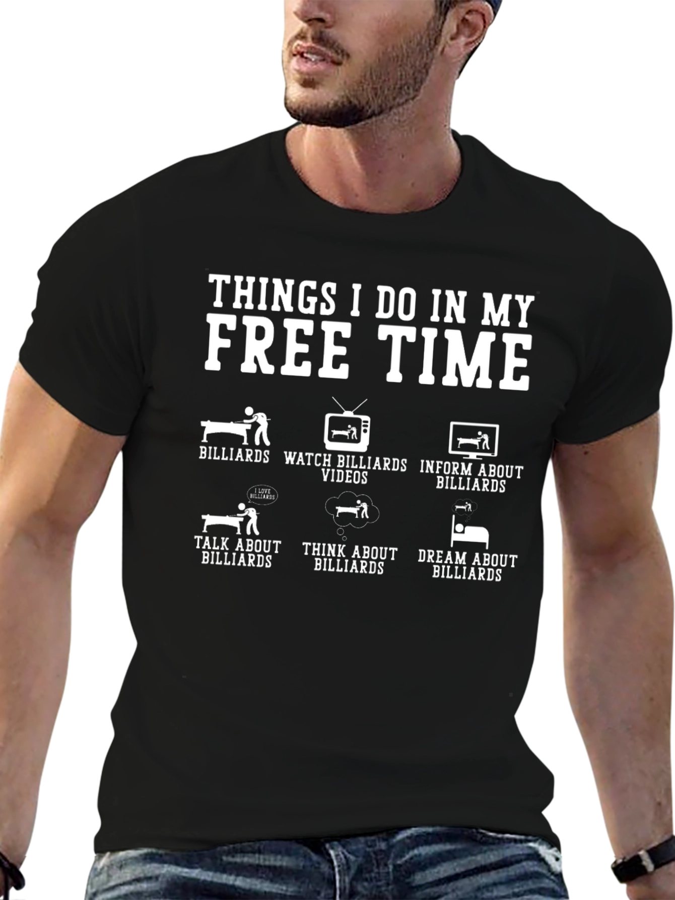 Billiards Free Time T-Shirt - Black