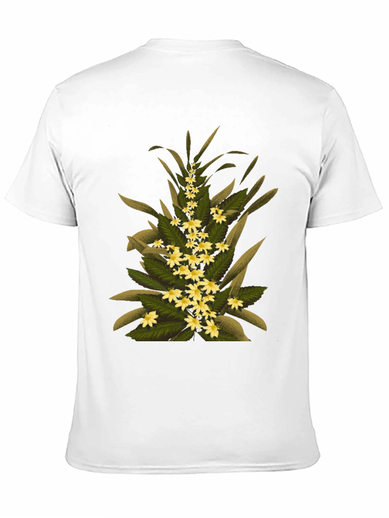 Floral Print T-Shirt - Black Cotton Tee