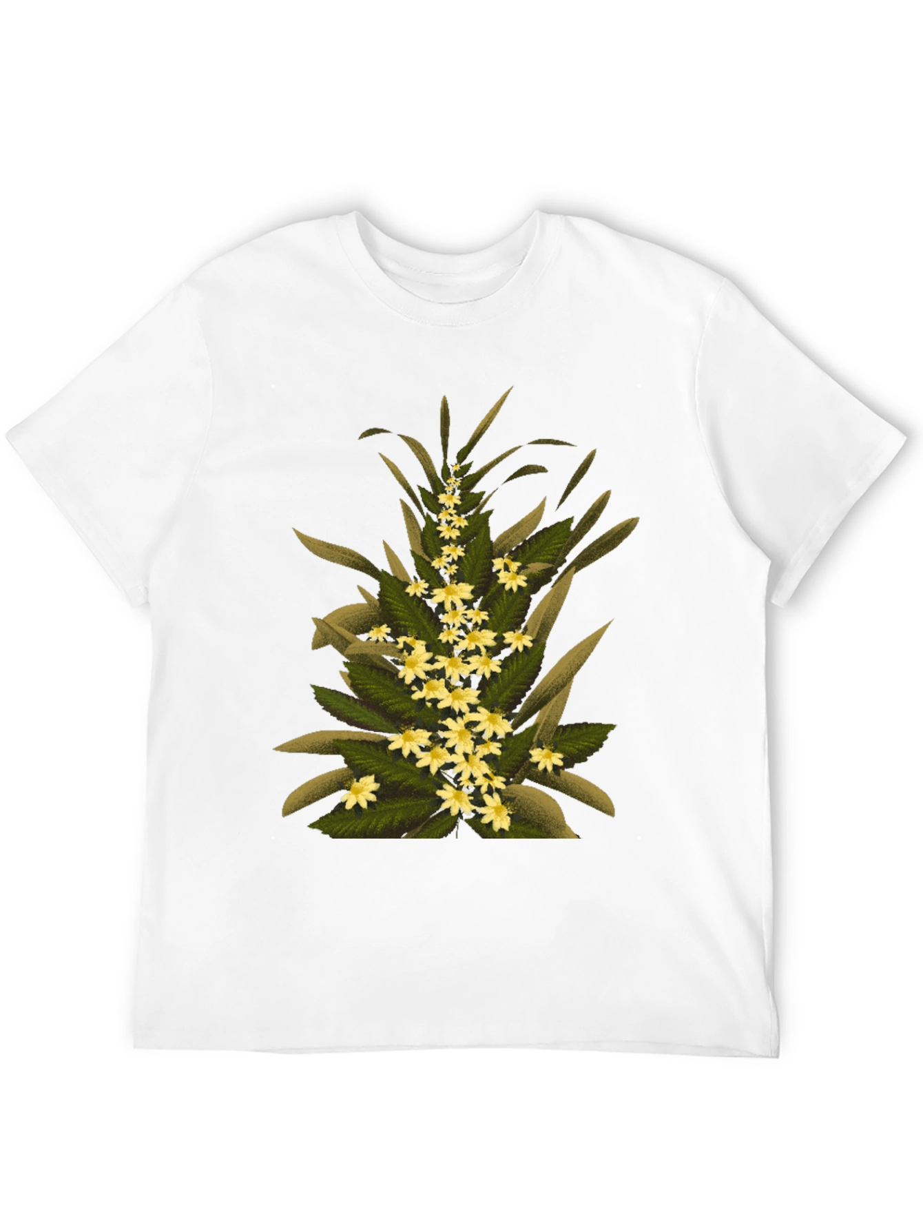 Floral Print T-Shirt - Black Cotton Tee