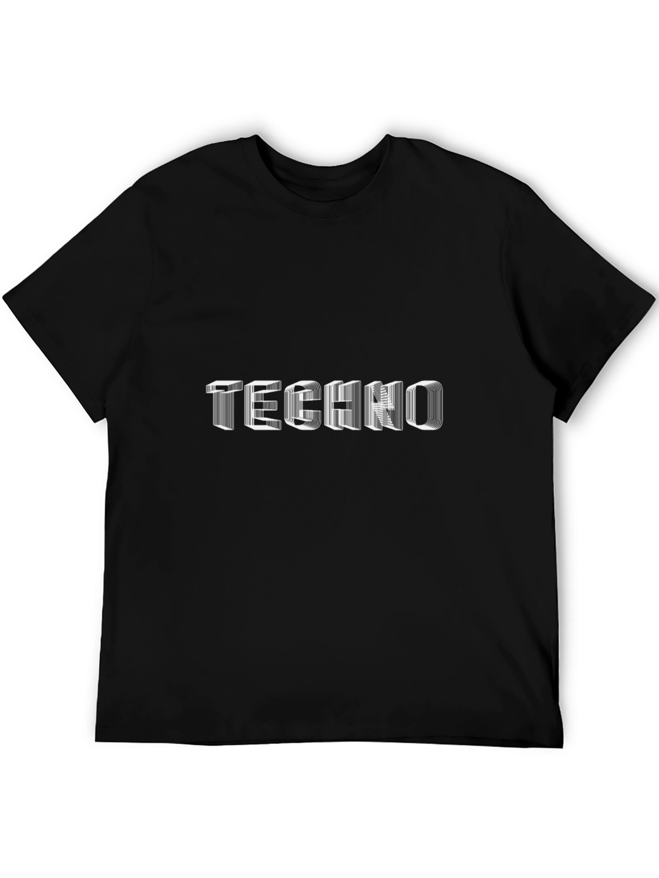 Stylish Black Techno Graphic Tee