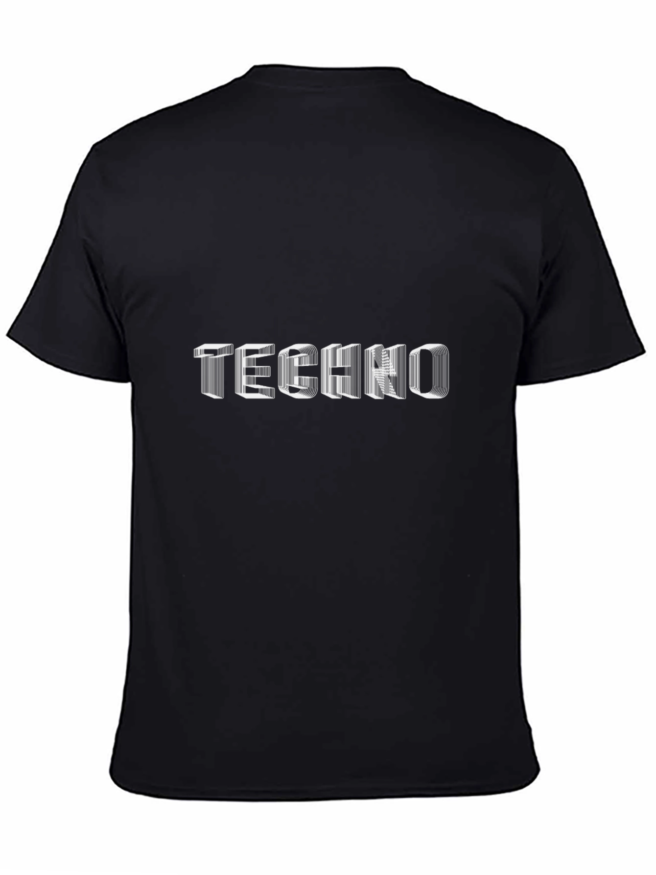 Stylish Black Techno Graphic Tee