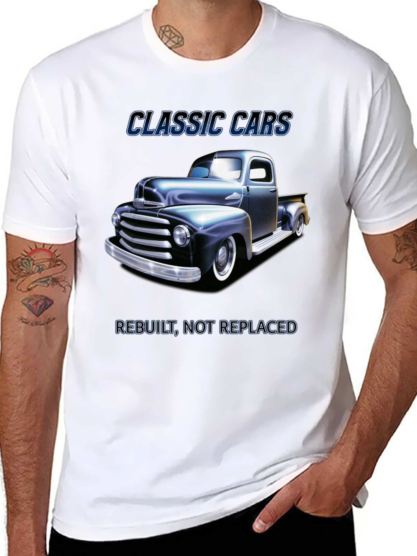 Classic Cars Rebuilt Truck T-Shirt - Black