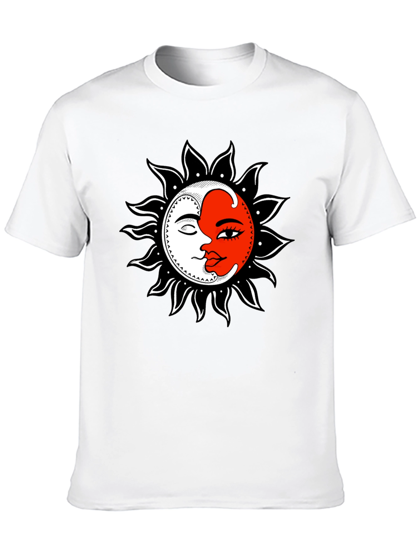 Sun and Moon Graphic Black T-Shirt