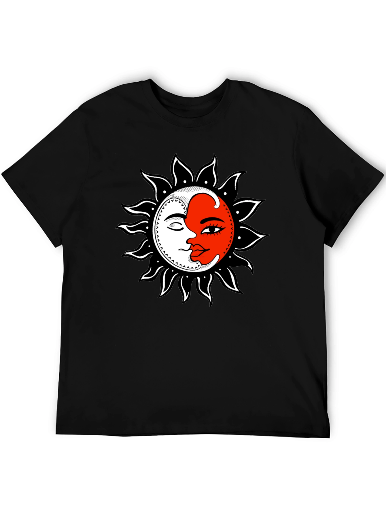 Sun and Moon Graphic Black T-Shirt