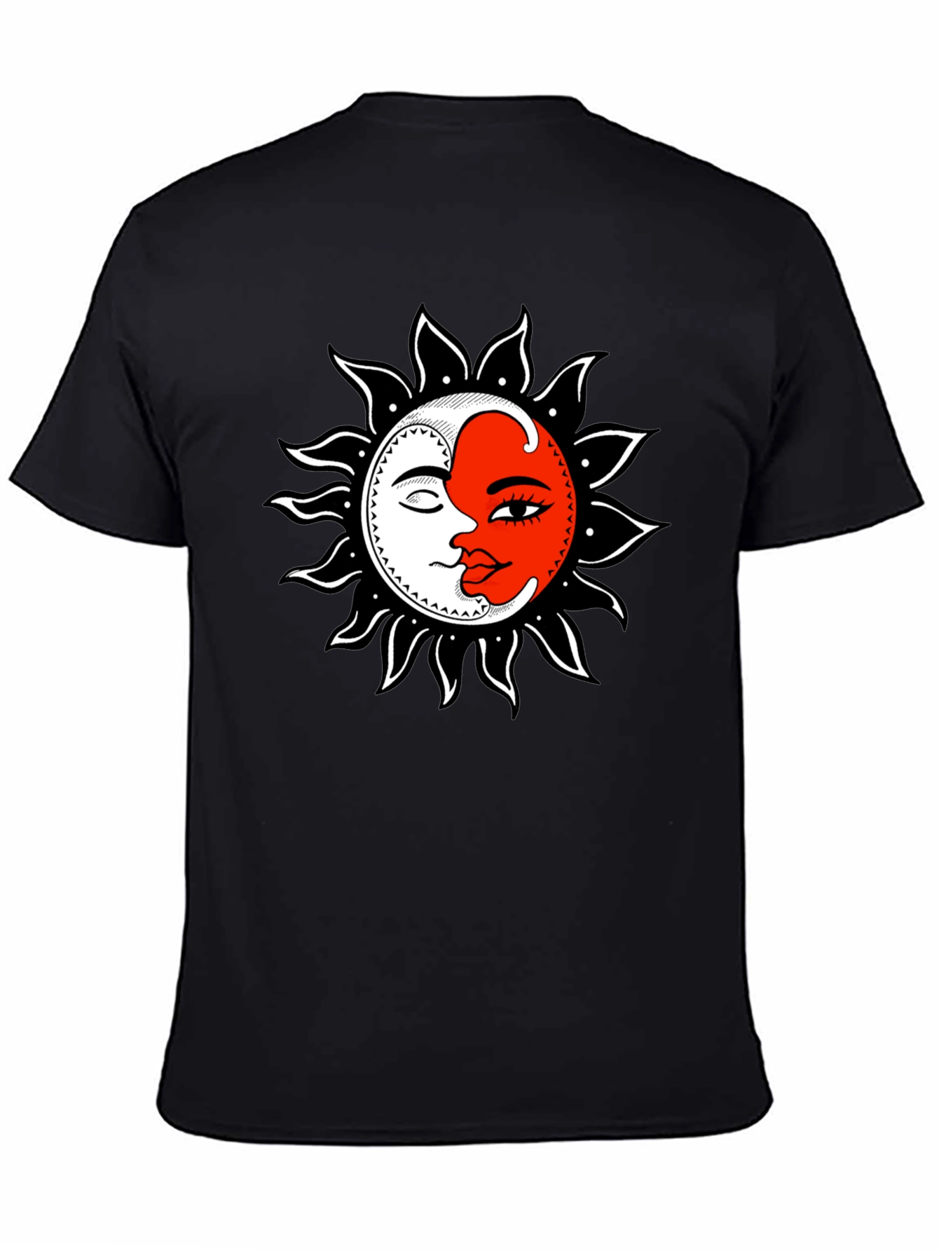 Sun and Moon Graphic Black T-Shirt
