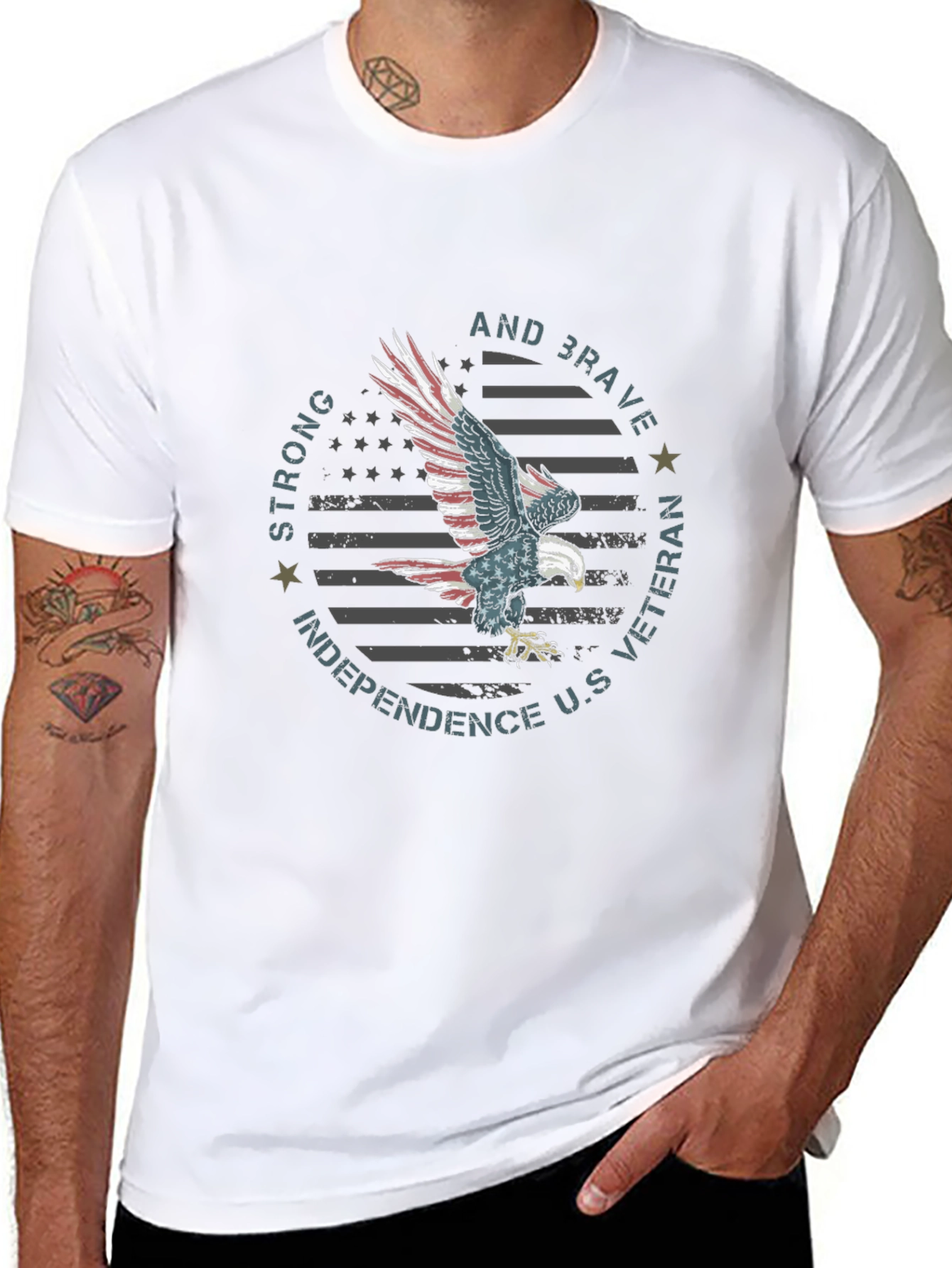 Patriotic Eagle Graphic T-Shirt