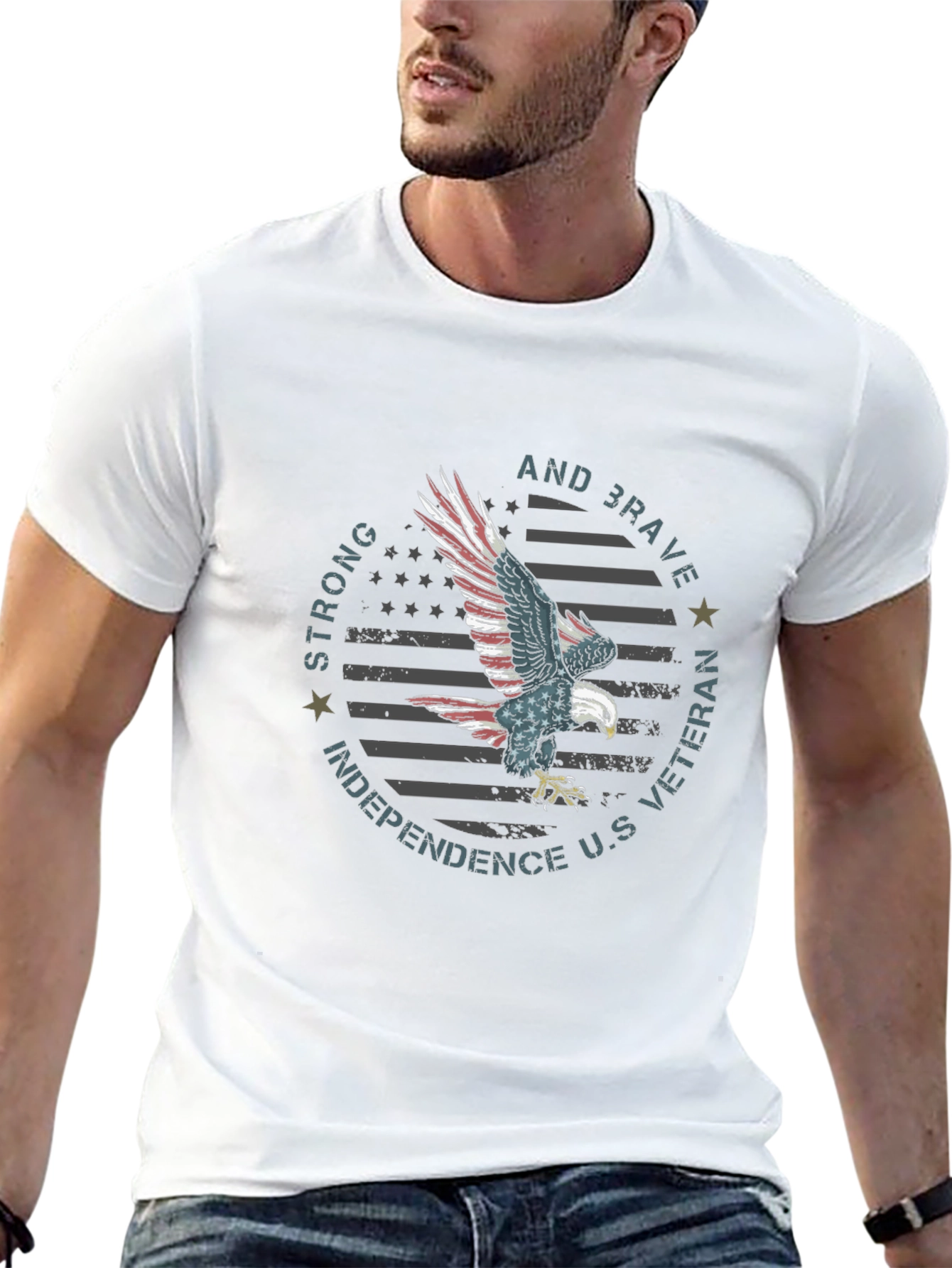Patriotic Eagle Graphic T-Shirt