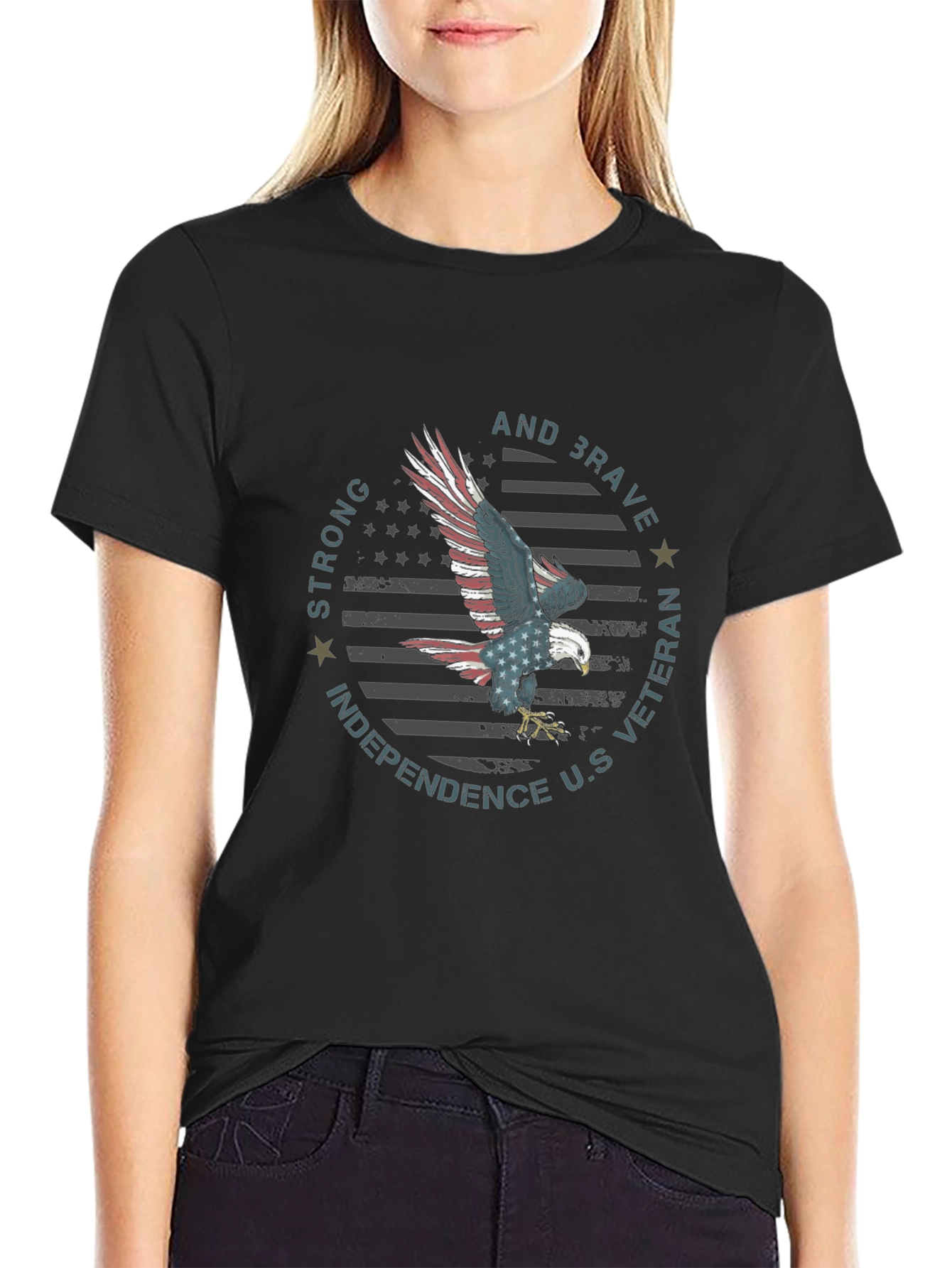 Patriotic Eagle Graphic T-Shirt