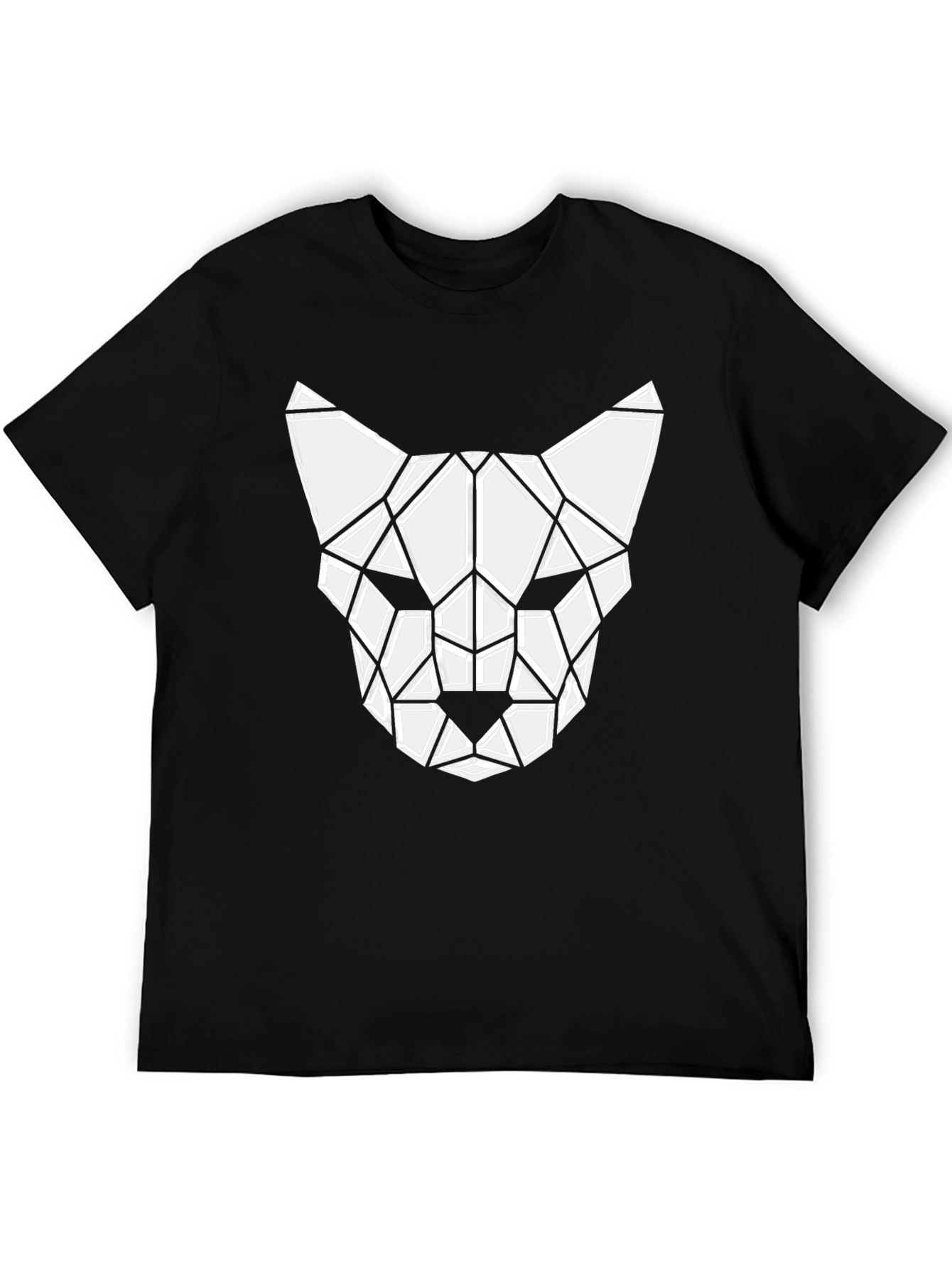 Geometric Cat Tee - Modern Graphic T-Shirt