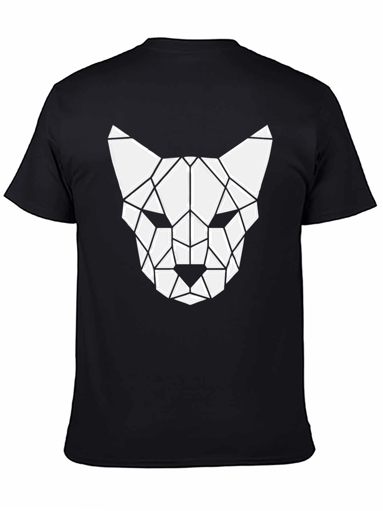 Geometric Cat Tee - Modern Graphic T-Shirt
