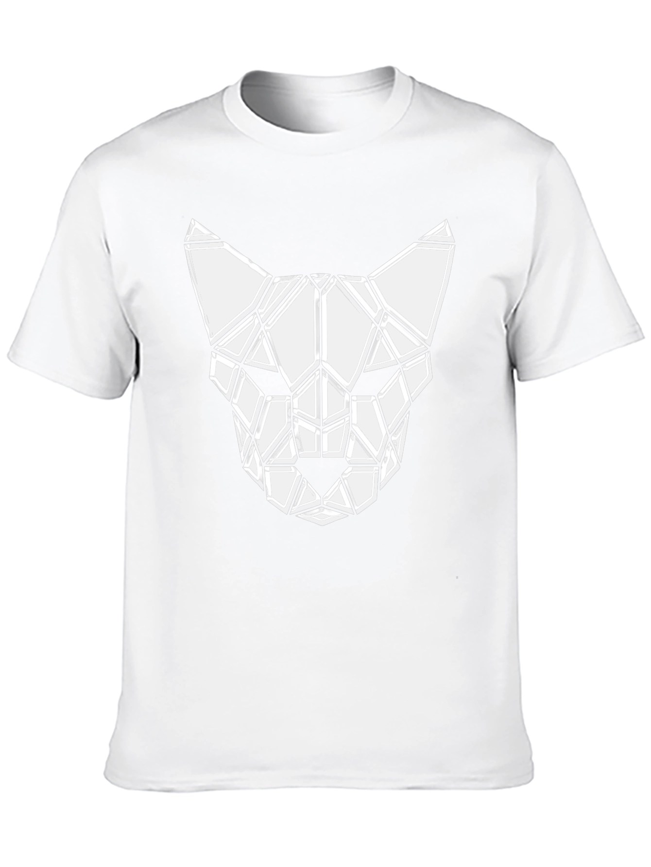 Geometric Cat Tee - Modern Graphic T-Shirt