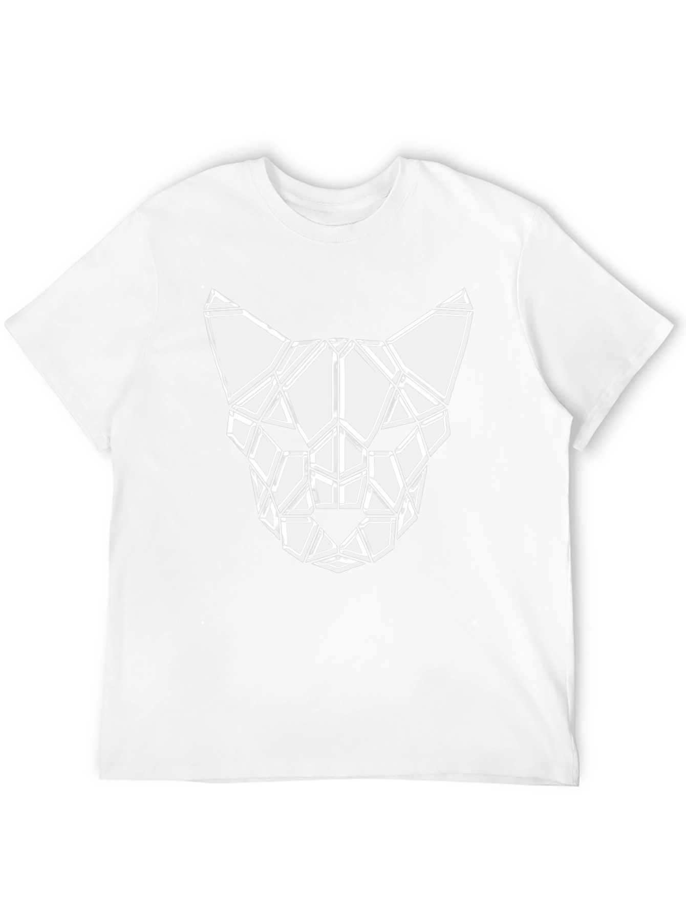 Geometric Cat Tee - Modern Graphic T-Shirt
