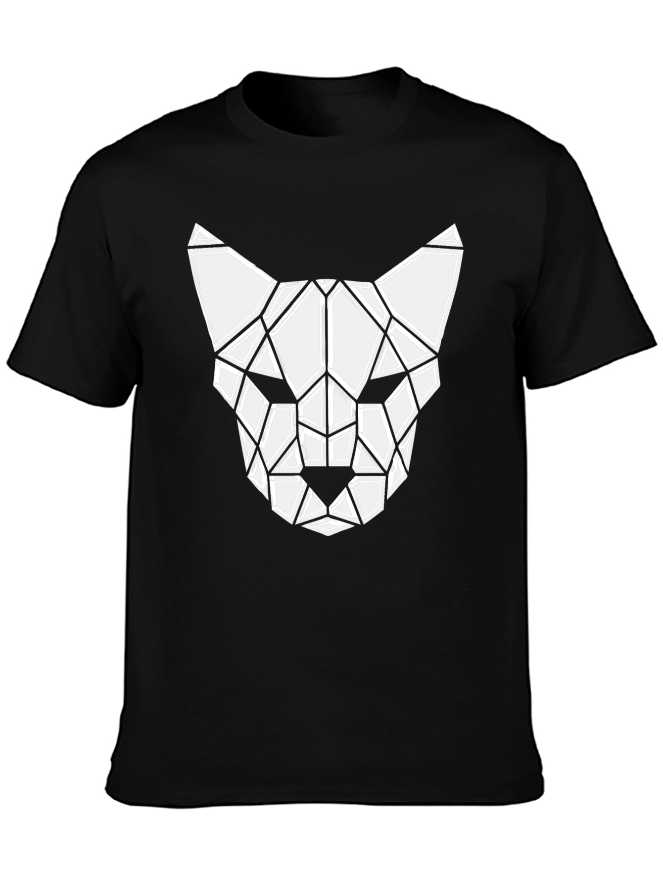 Geometric Cat Tee - Modern Graphic T-Shirt