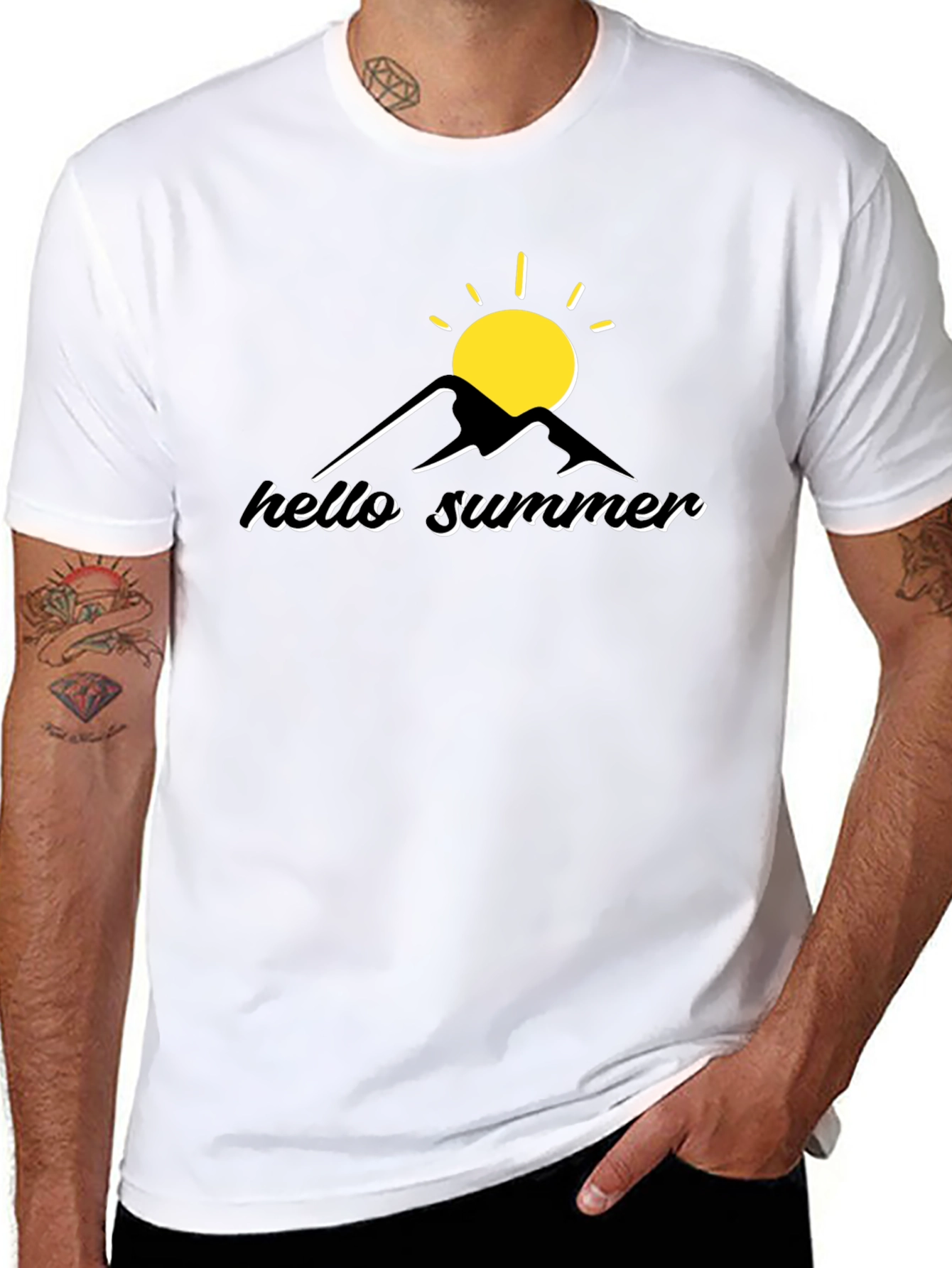 Hello Summer Graphic Tee - Black