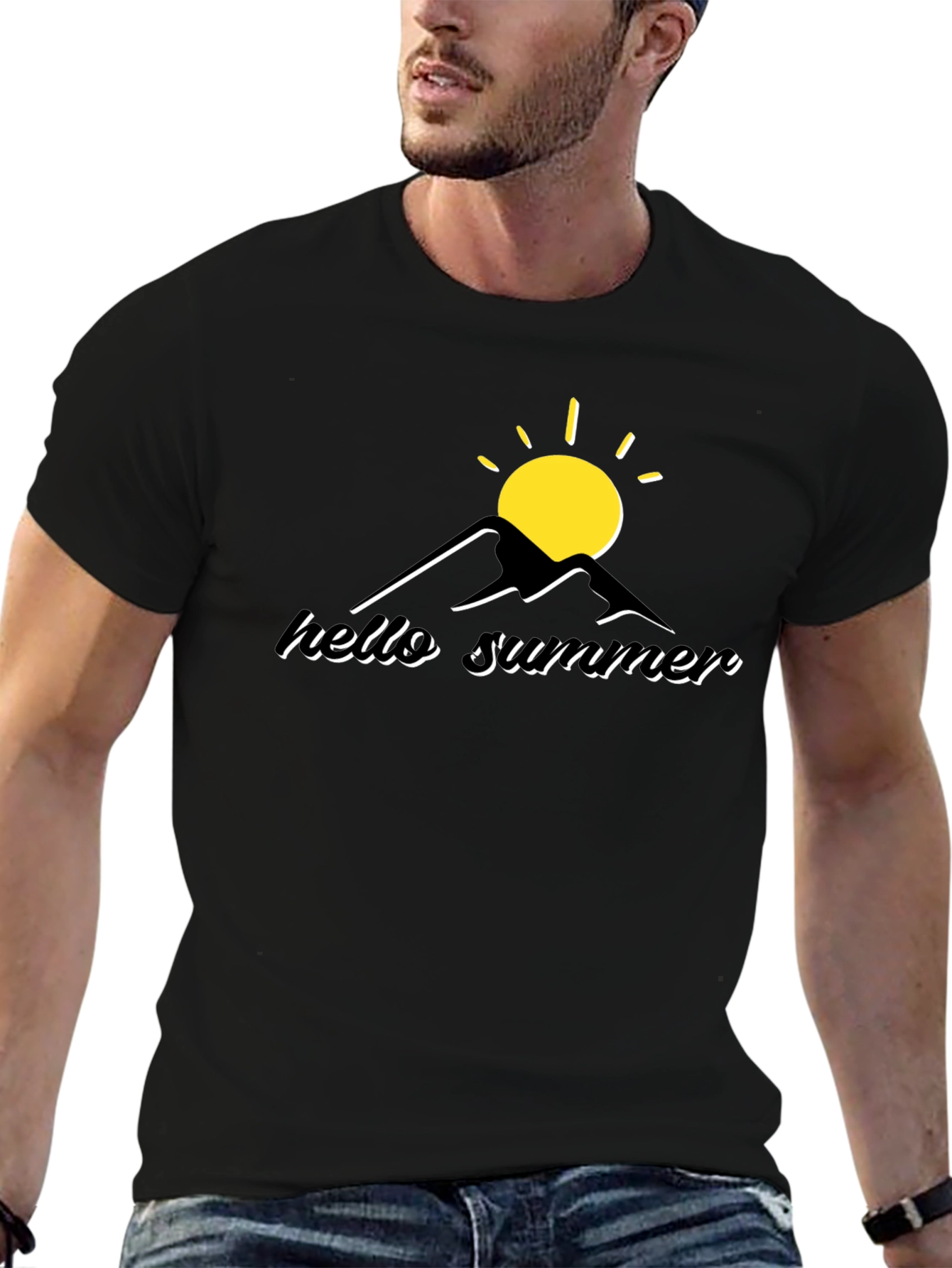 Hello Summer Graphic Tee - Black
